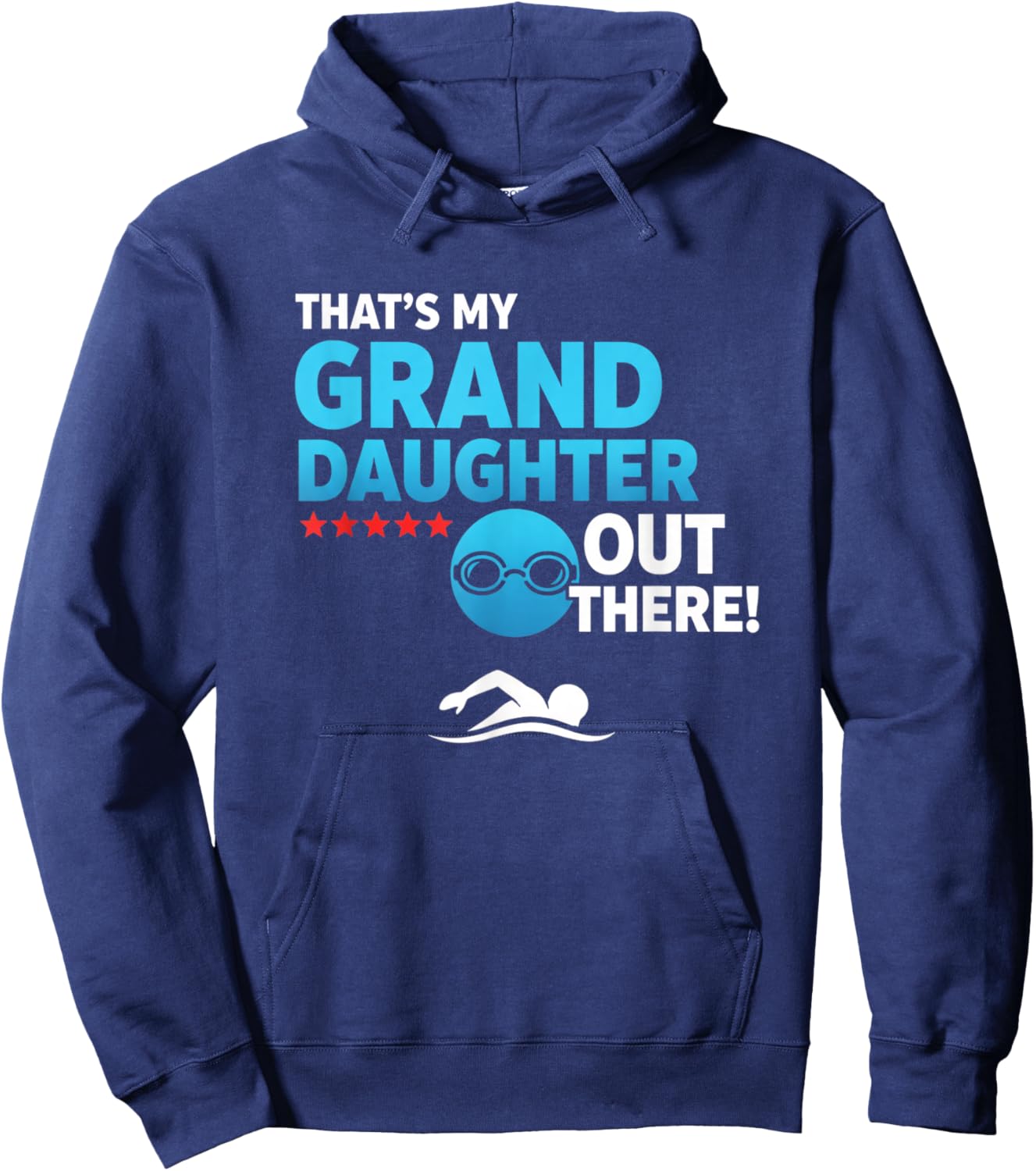 Grandparent Proud Granddaughter Swimmer Swim Meet & Pool-S Hoodie - Hoodie | Navy
