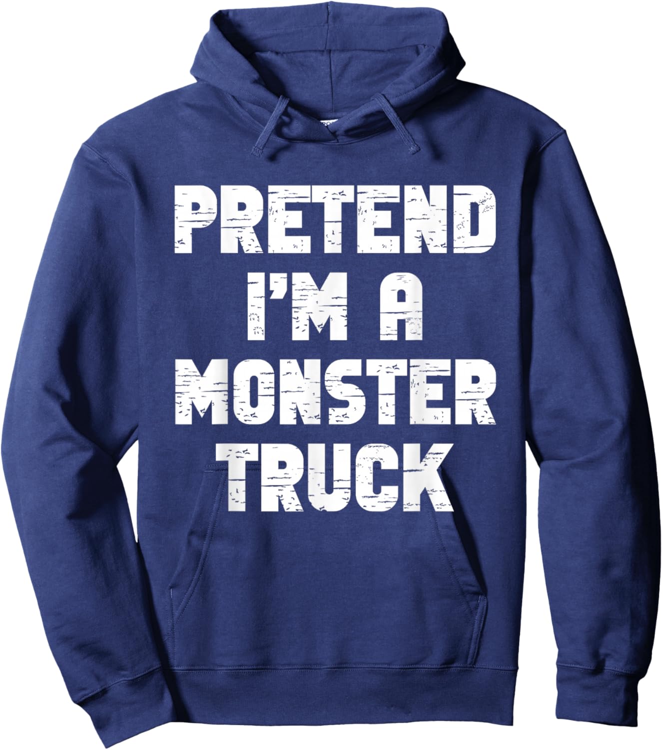 Halloween Pretend I'm A Monster Truck Costume Lazy Kid Adult Hoodie - Hoodie | Navy