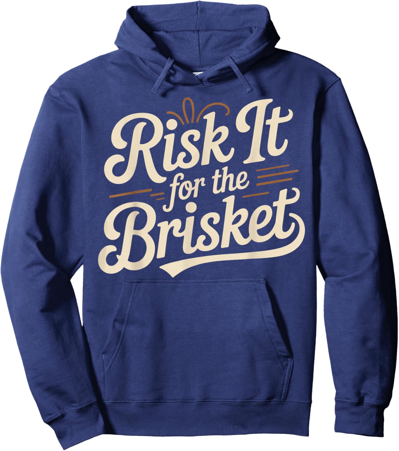 Funny Saying Risk It for The Brisket BBQ Joke Women Men Hoodie - Hoodie | Navy