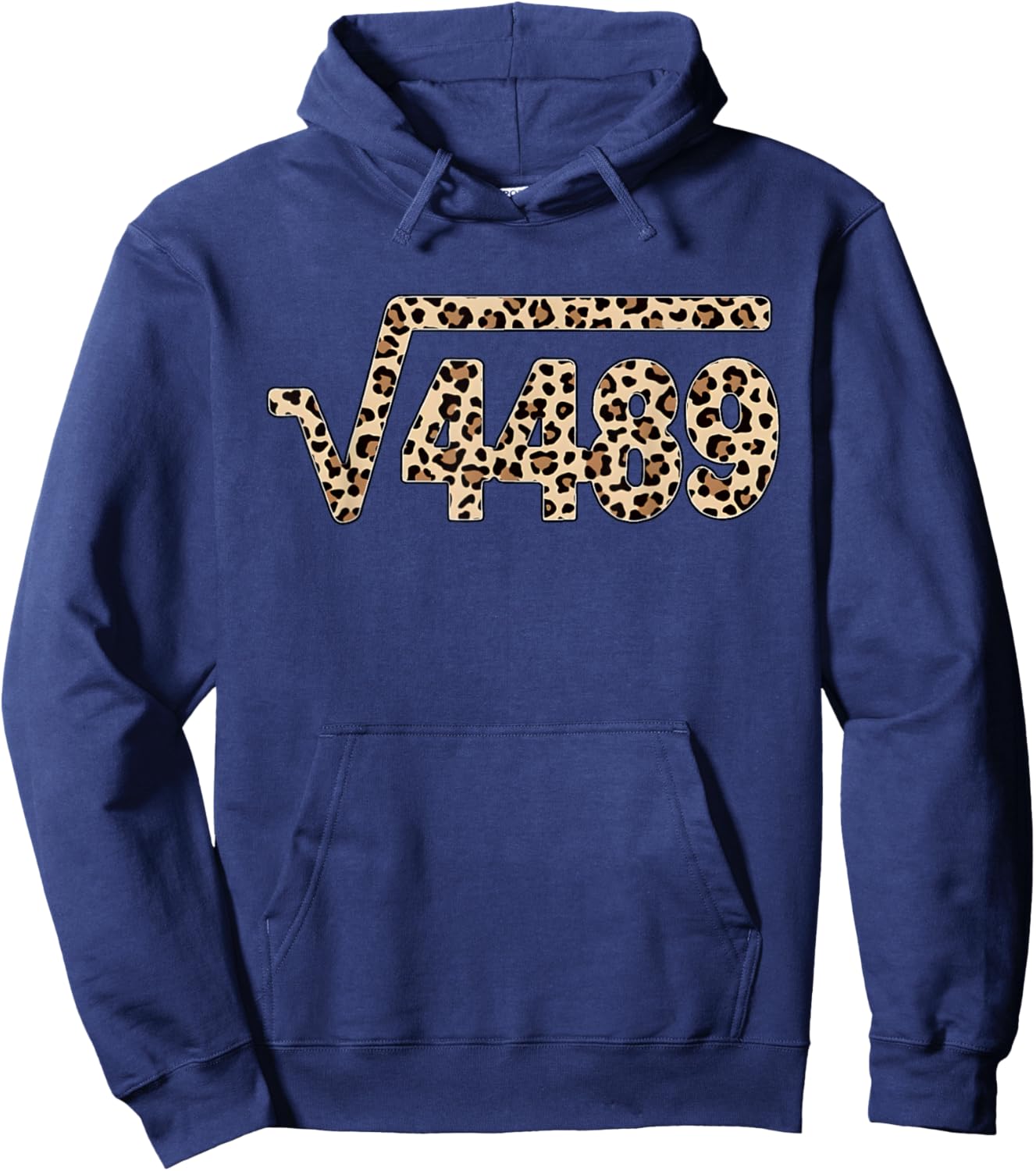67 Leopard Pattern Meme Square Root 4489 Slang Math Teacher Hoodie - Hoodie | Navy
