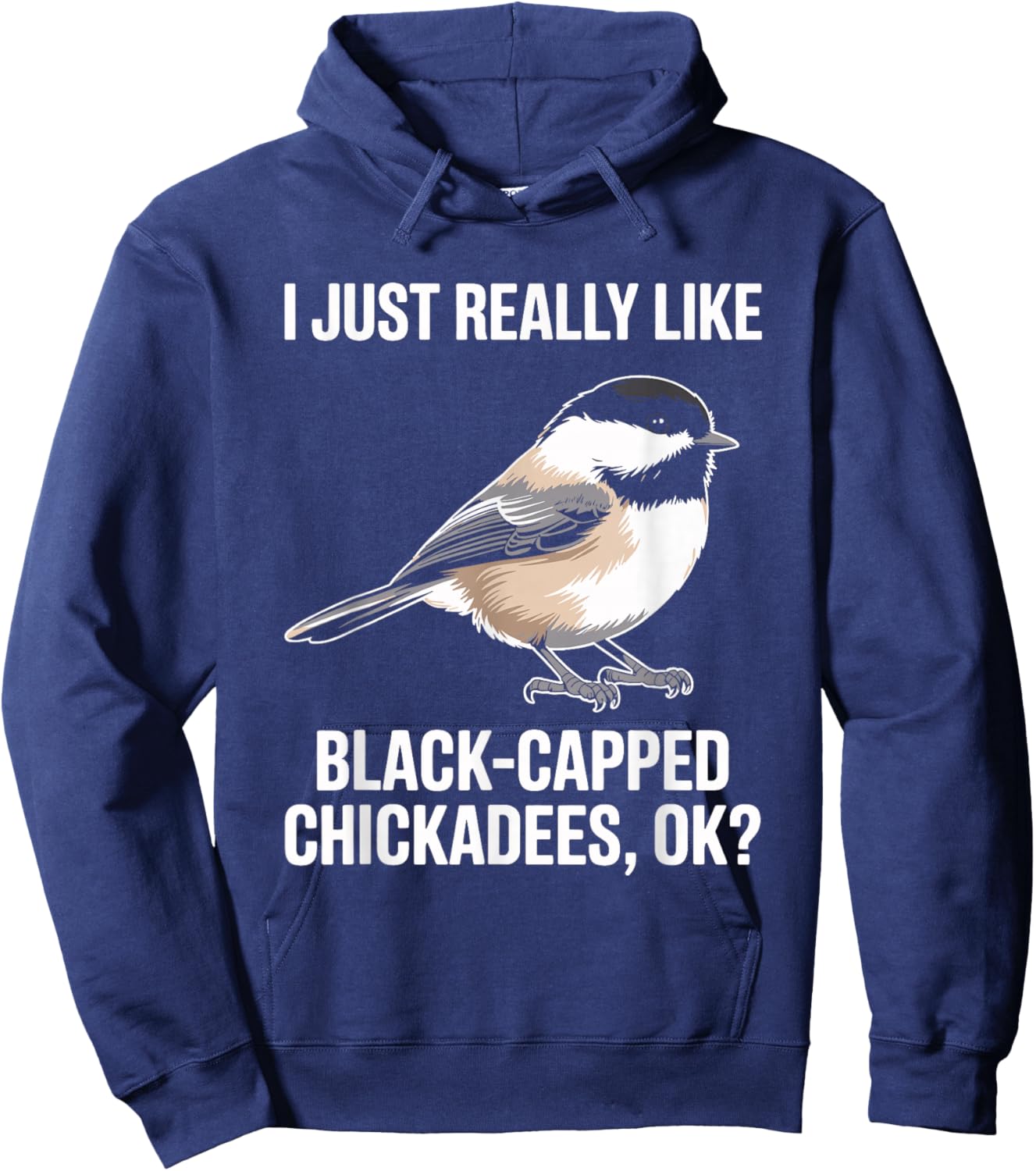 Black-Capped Chickadee Bird Hoodie - Hoodie | Navy