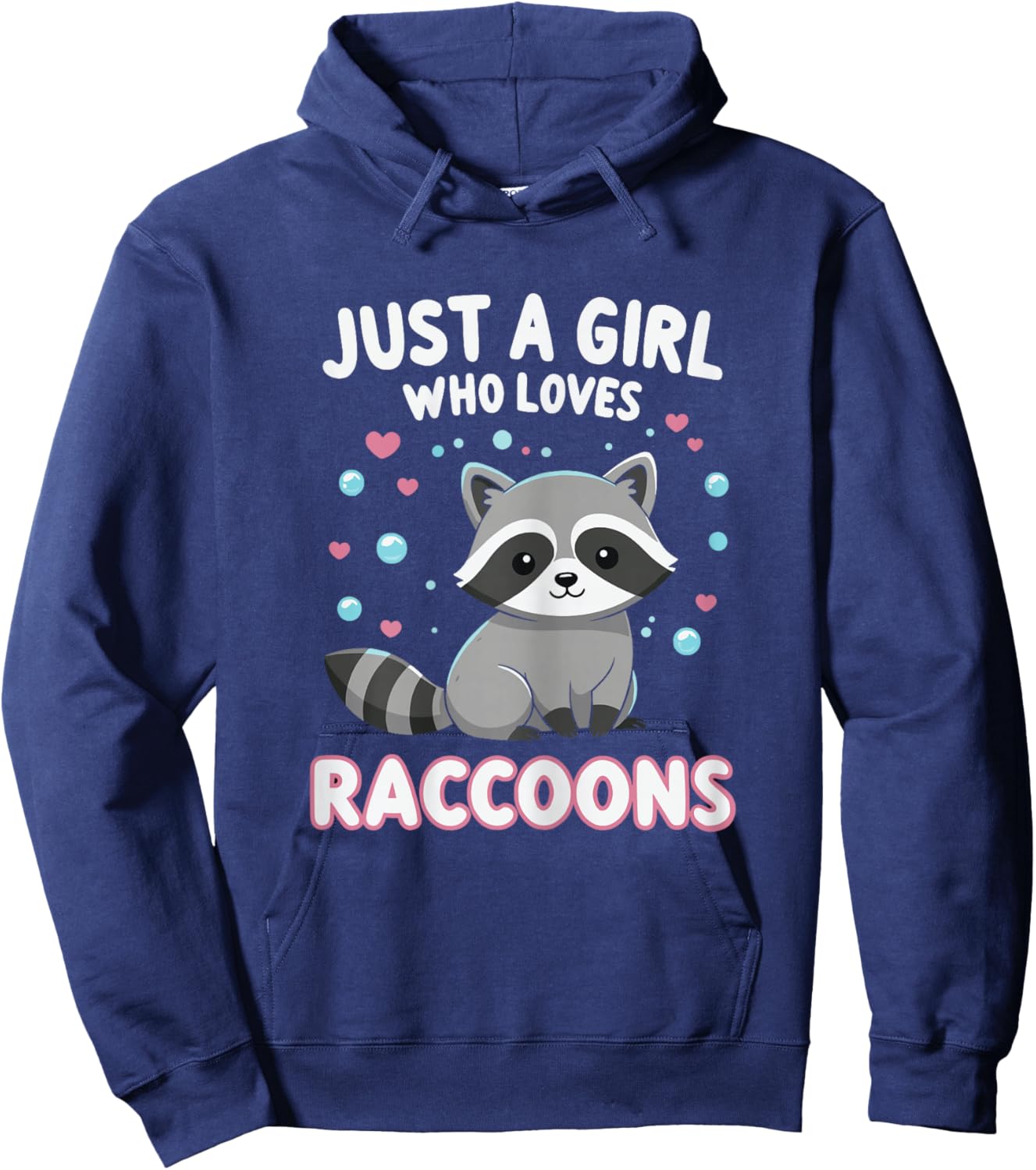 Cute Raccoon Just A Girl Who Loves Raccoons Shirts for Girls Hoodie - Hoodie | Navy