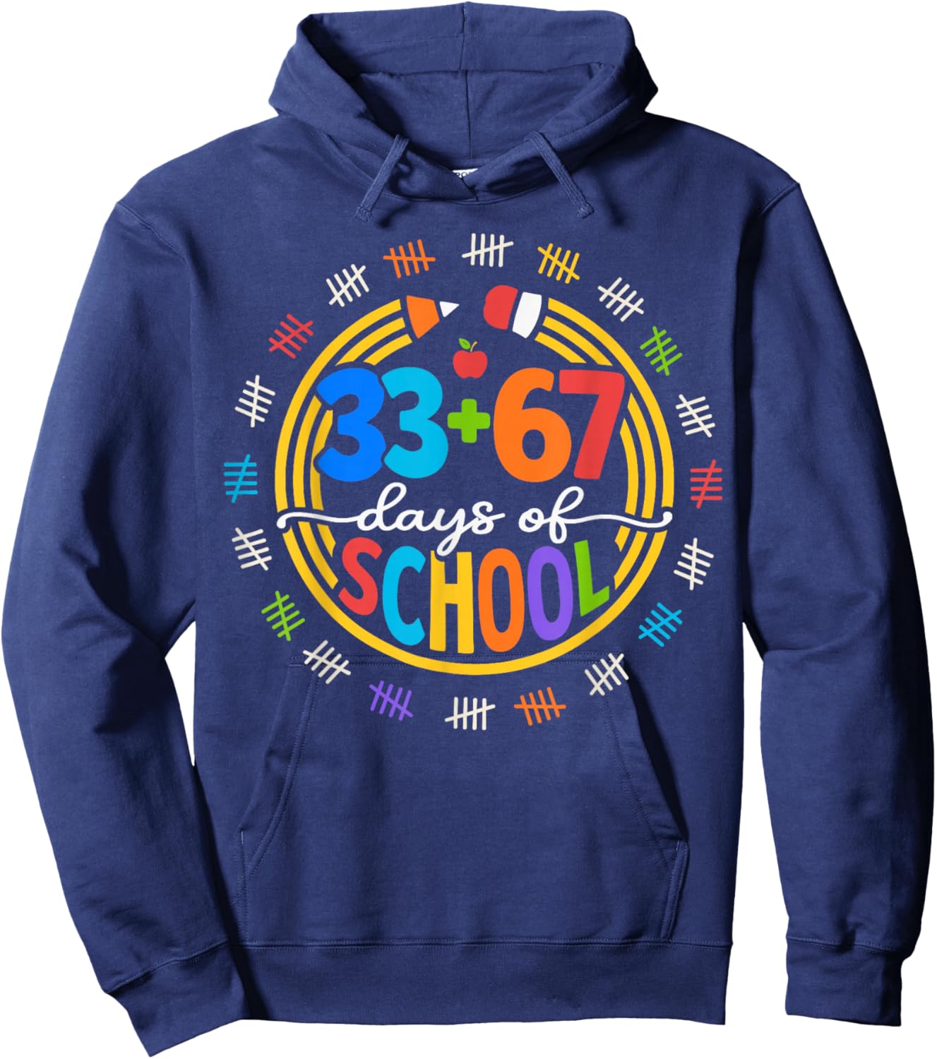 I Survived 67 33 Days of School for Teacher Kids 100th Days Hoodie - Hoodie | Navy