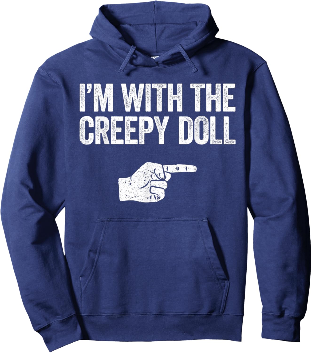 I'm with The Creepy Doll Shirt Matching Monster Costume Hoodie - Hoodie | Navy