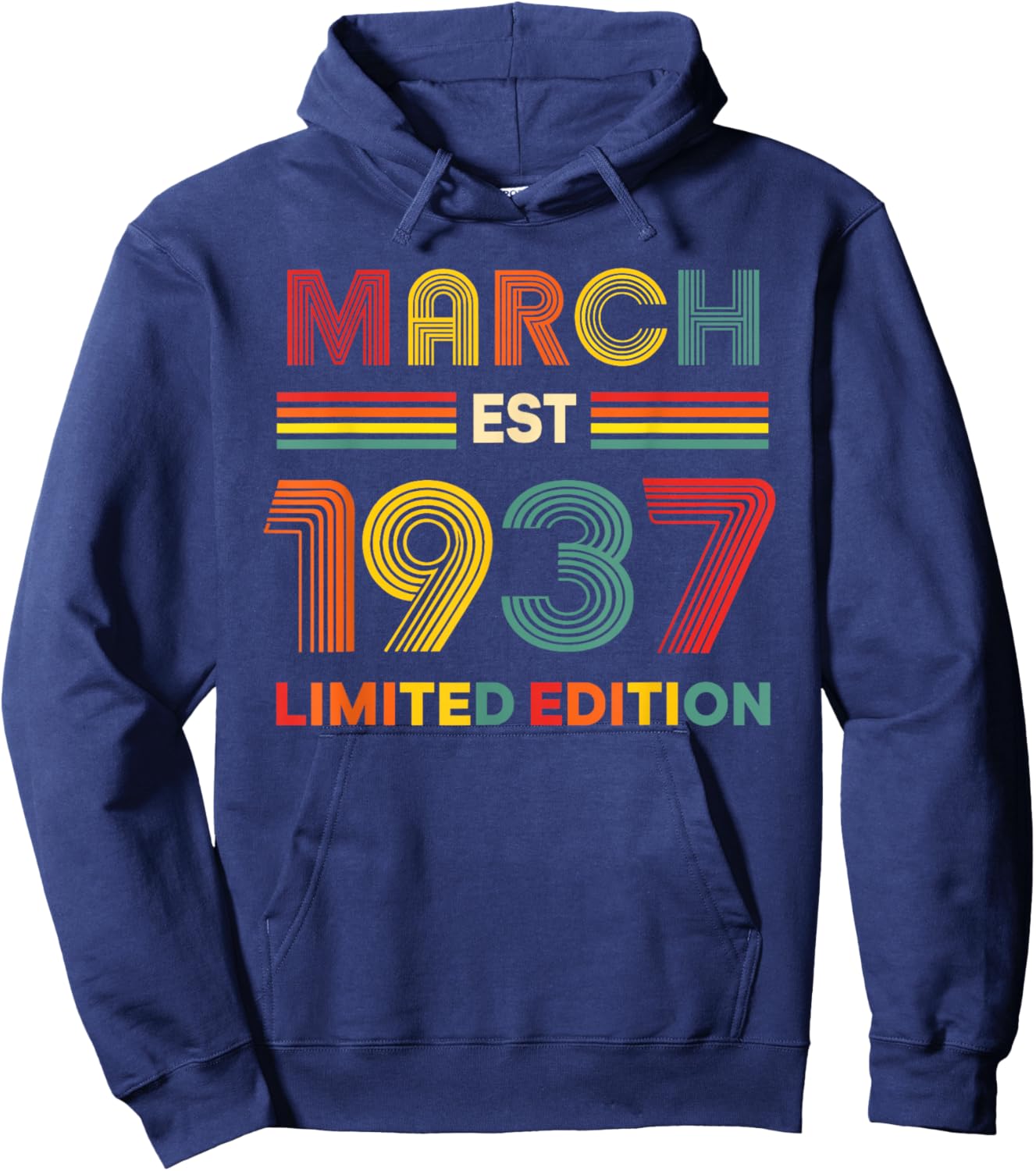 March Est 1937 Birthday Limited Edition 89-Year-Old 89th Hoodie - Hoodie | Navy