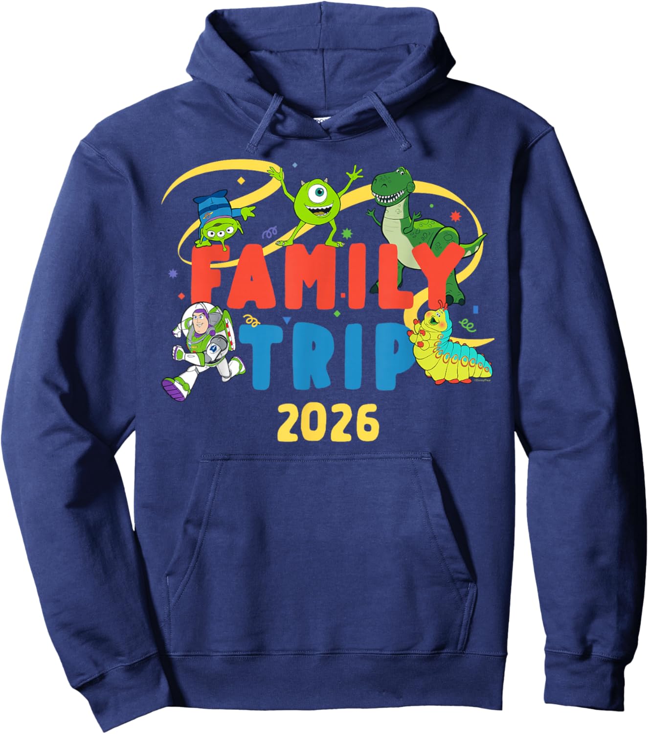 Disney and Pixar Characters Vacation Party Family Trip 2026 Hoodie - Hoodie | Navy