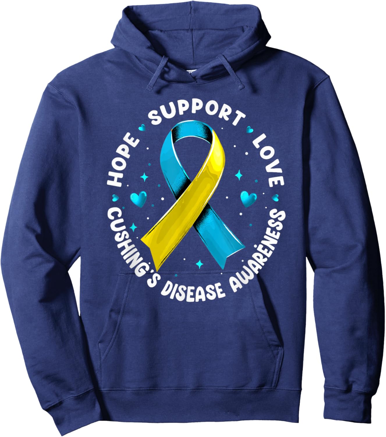 Hope Support Love Cushing's Disease Awareness Hoodie - Hoodie | Navy