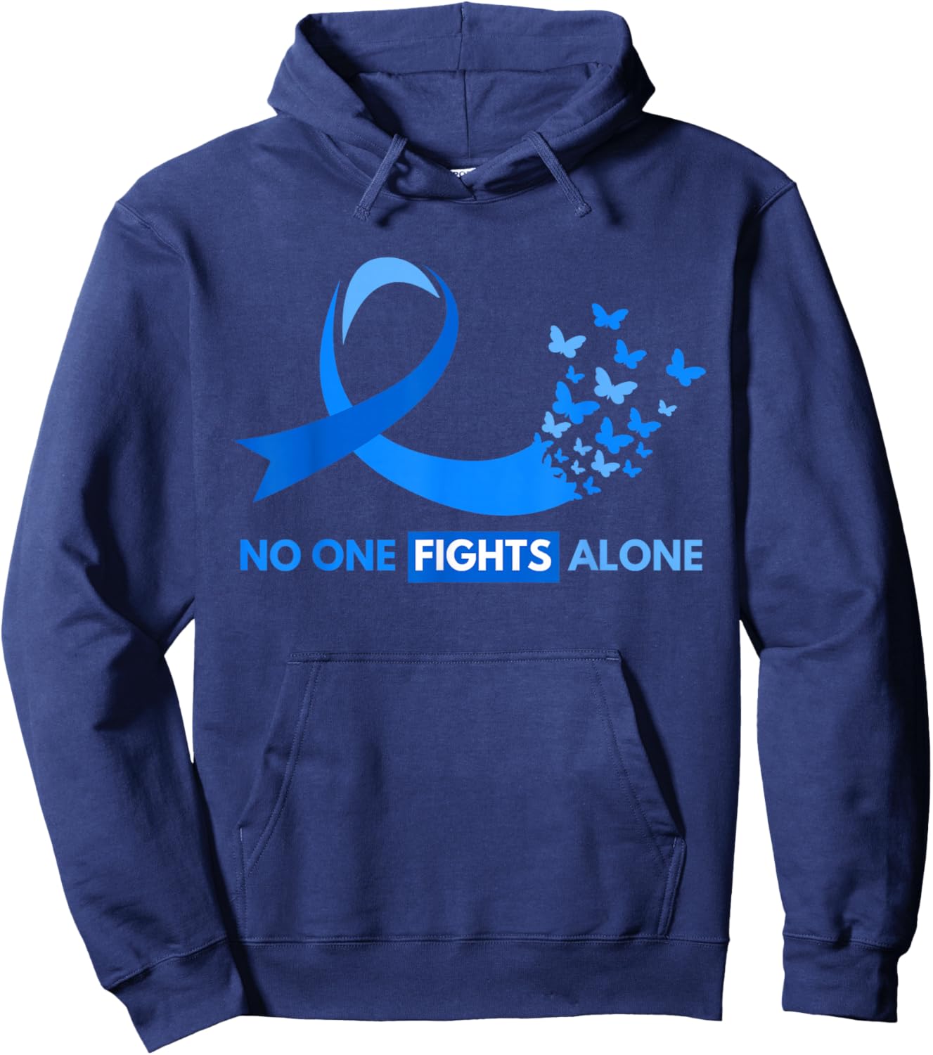 No One Fights Diabetes Alone Diabetes Awareness Hoodie - Hoodie | Navy