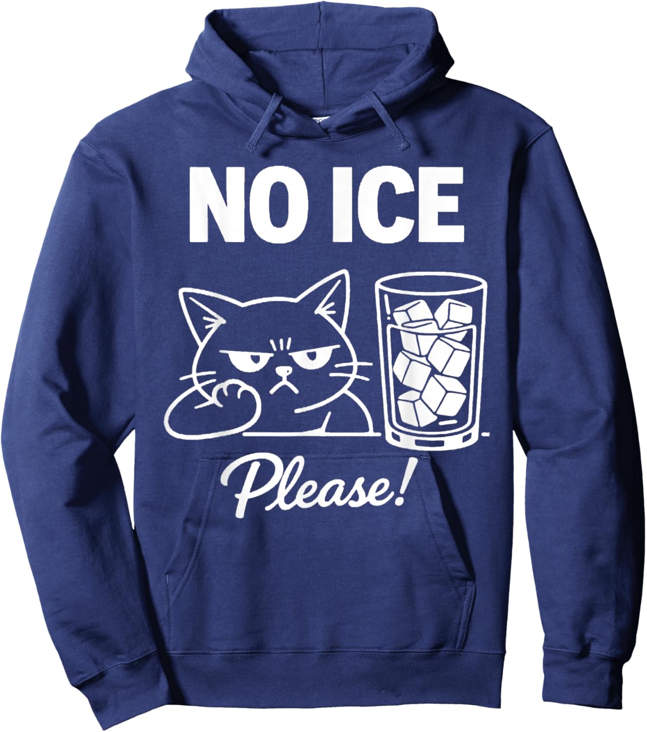 No Ice Please Cat Abolish ICE Funny Anti-Ice Kitten Meme Hoodie - Hoodie | Navy