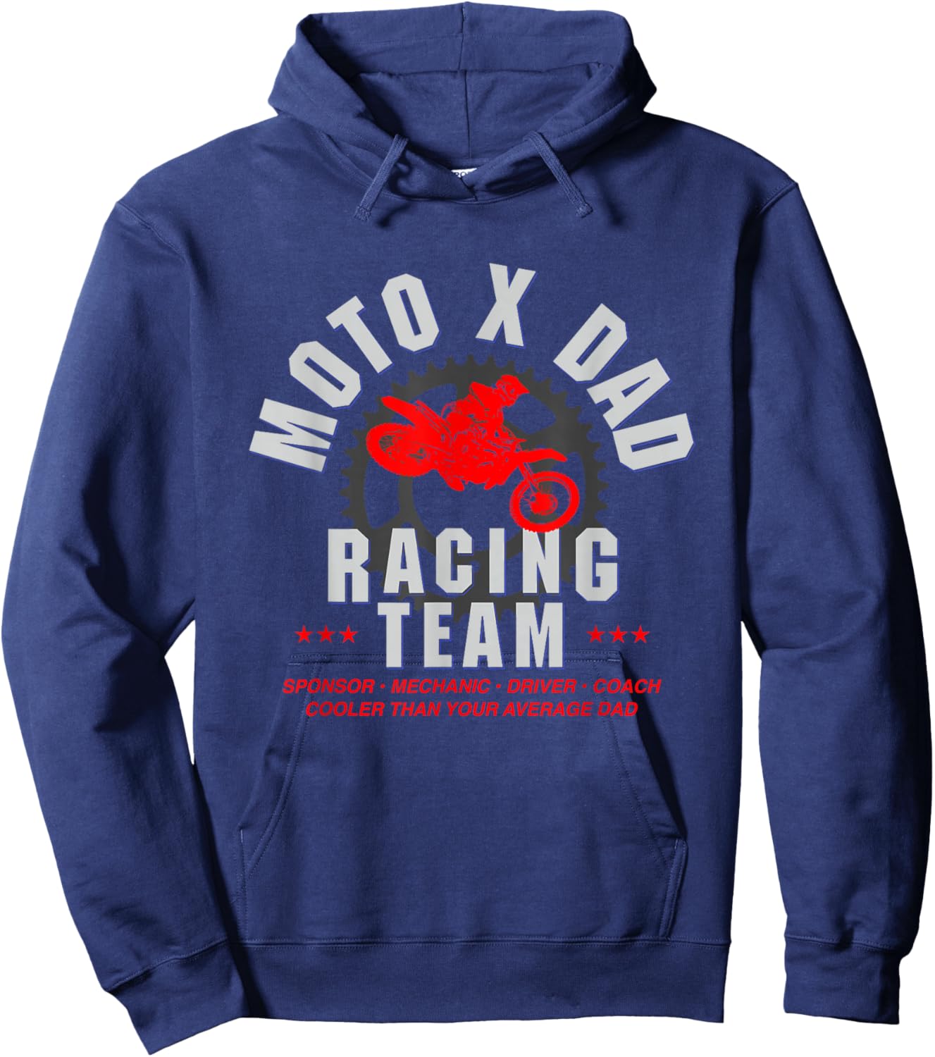 Moto Dad Dirt Bike MX Racing Birthday Gift Hoodie - Hoodie | Navy