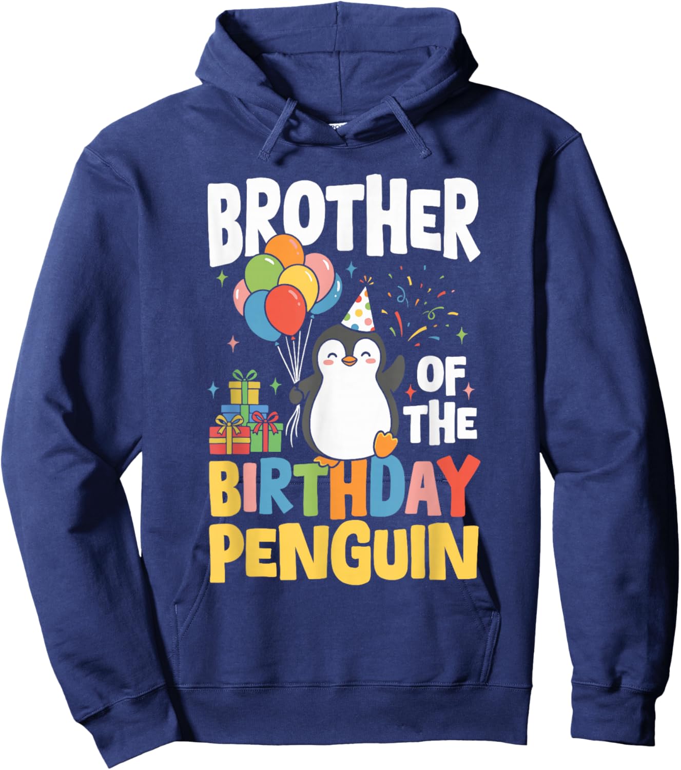 Brother of The Birthday Penguin Hoodie - Hoodie | Navy