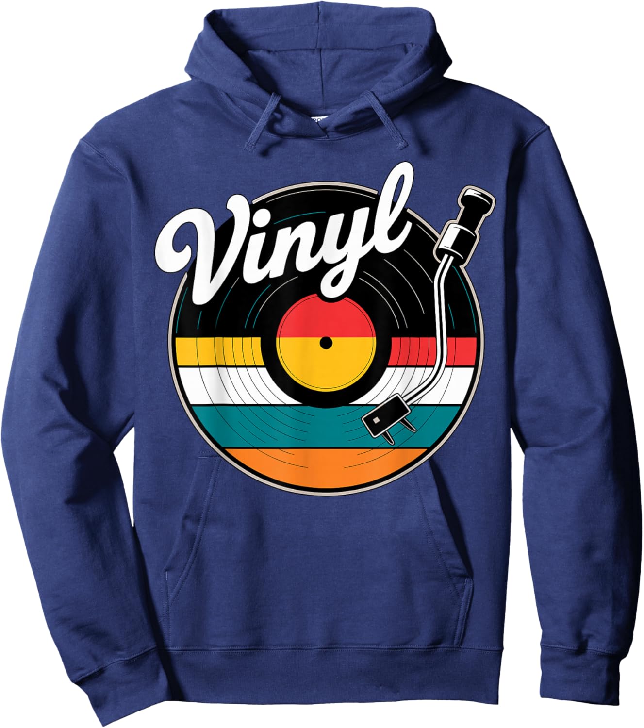Vinyl Record Turntable Retro Music Hoodie - Hoodie | Navy