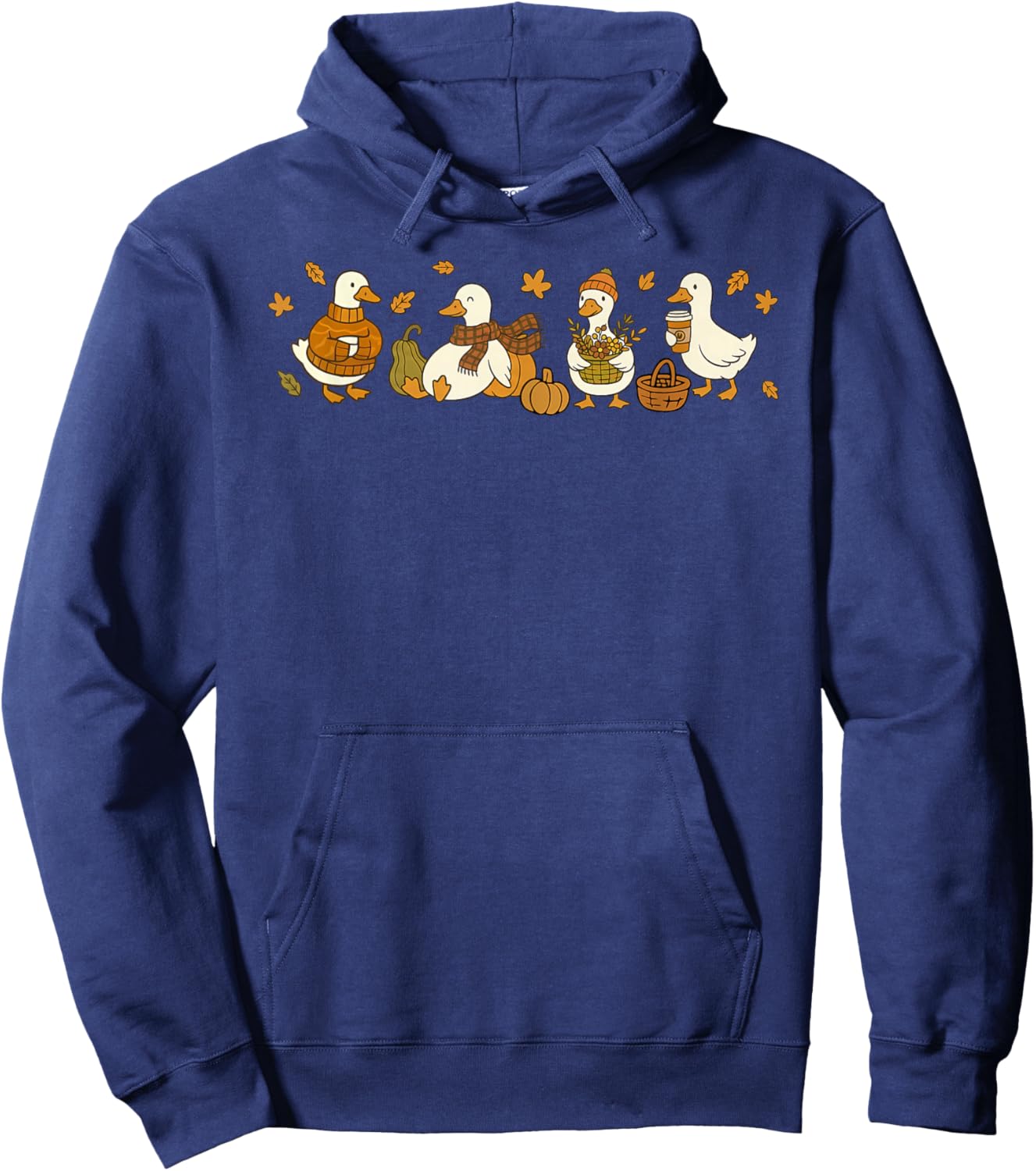 Fall Goose Thanksgiving Hoodie - Hoodie | Navy