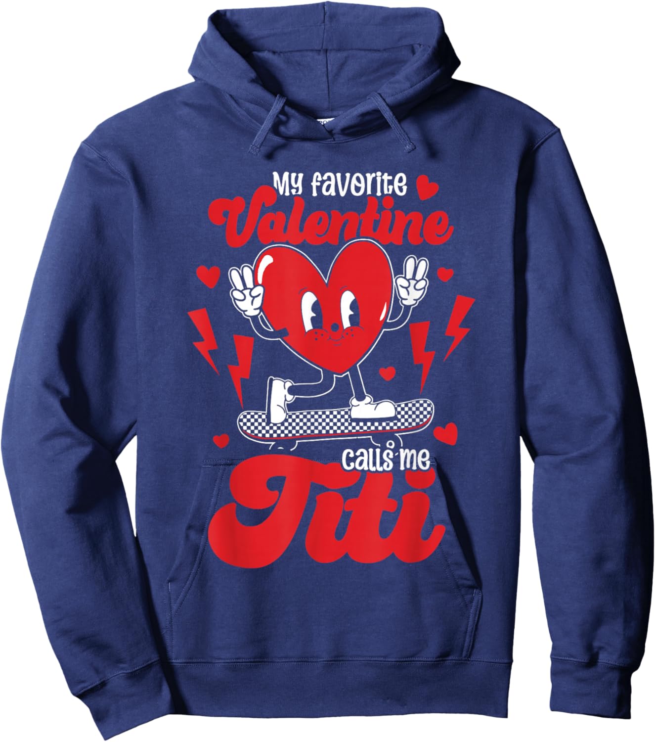 My Favorite Valentine Calls Me Titi Valentine's Day Hoodie - Hoodie | Navy