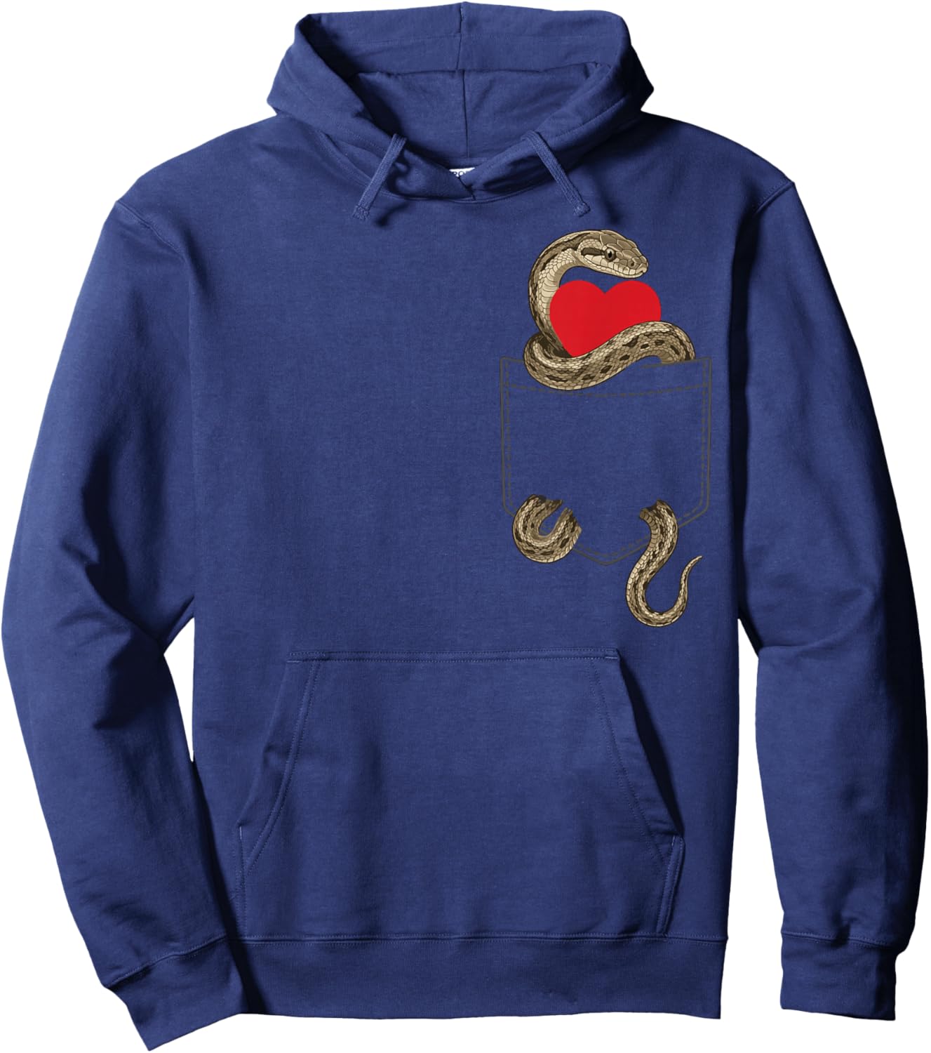 Snake in Pocket Reptile Animal Design Valentines Hoodie - Hoodie | Navy
