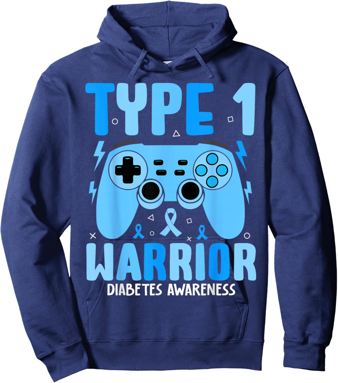 Diabetes Awareness Toddler T1D Type 1 Diabetes Warrior Boys Hoodie - Hoodie | Navy