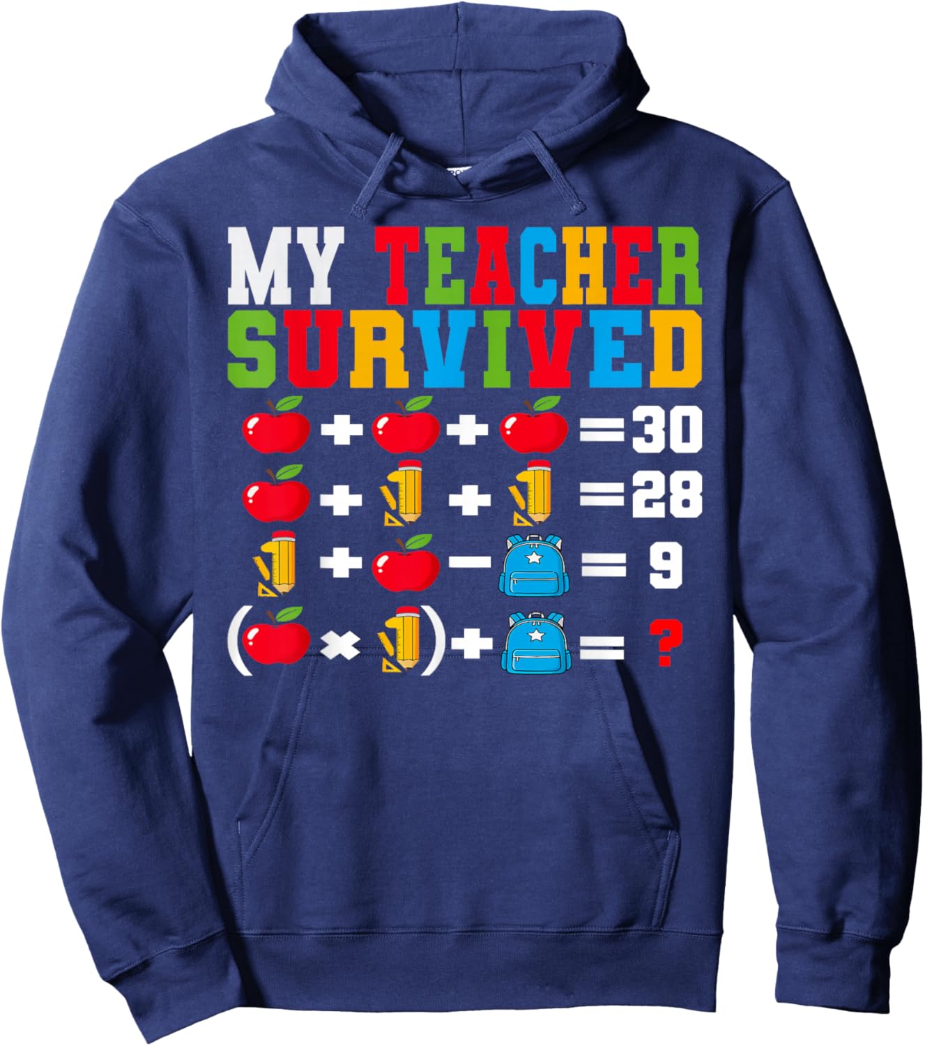 My Teacher Survived 100 Days of Me 100th Day Girls Boys Kids Hoodie - Hoodie | Navy