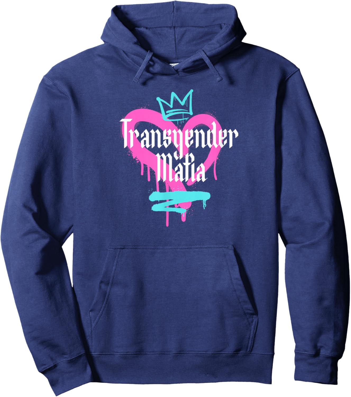 Transgender Mafia Heart Graffiti Hoodie - Hoodie | Navy