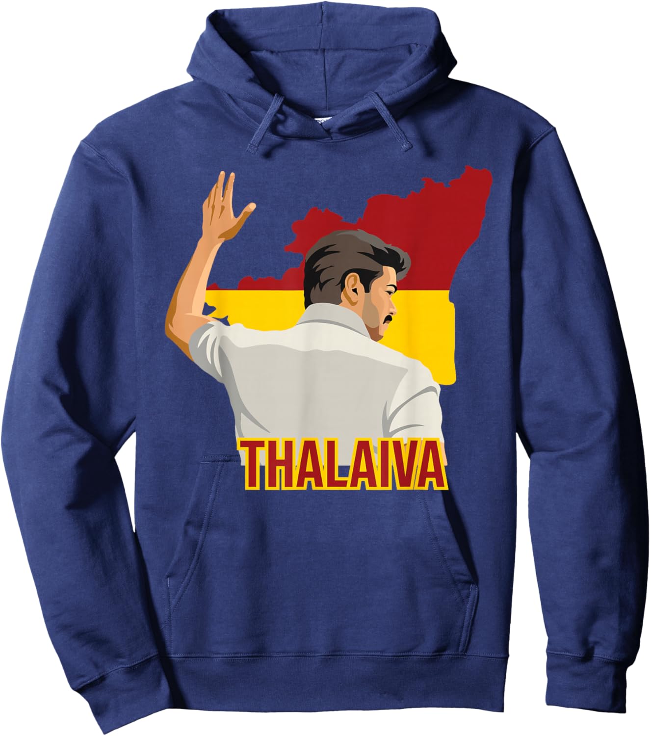 Thalapathy Vijay Thalaiva TVK Flag Tamil Kollywood Hoodie - Hoodie | Navy