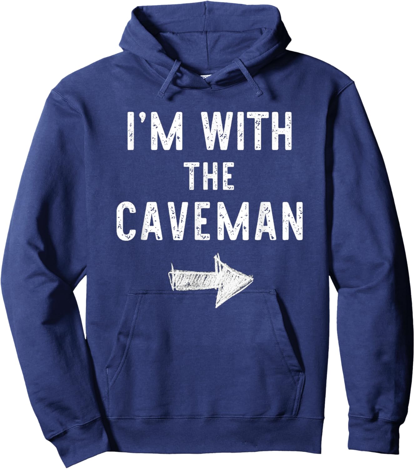 I’m with The Caveman Funny Halloween Couple Costume Hoodie - Hoodie | Navy