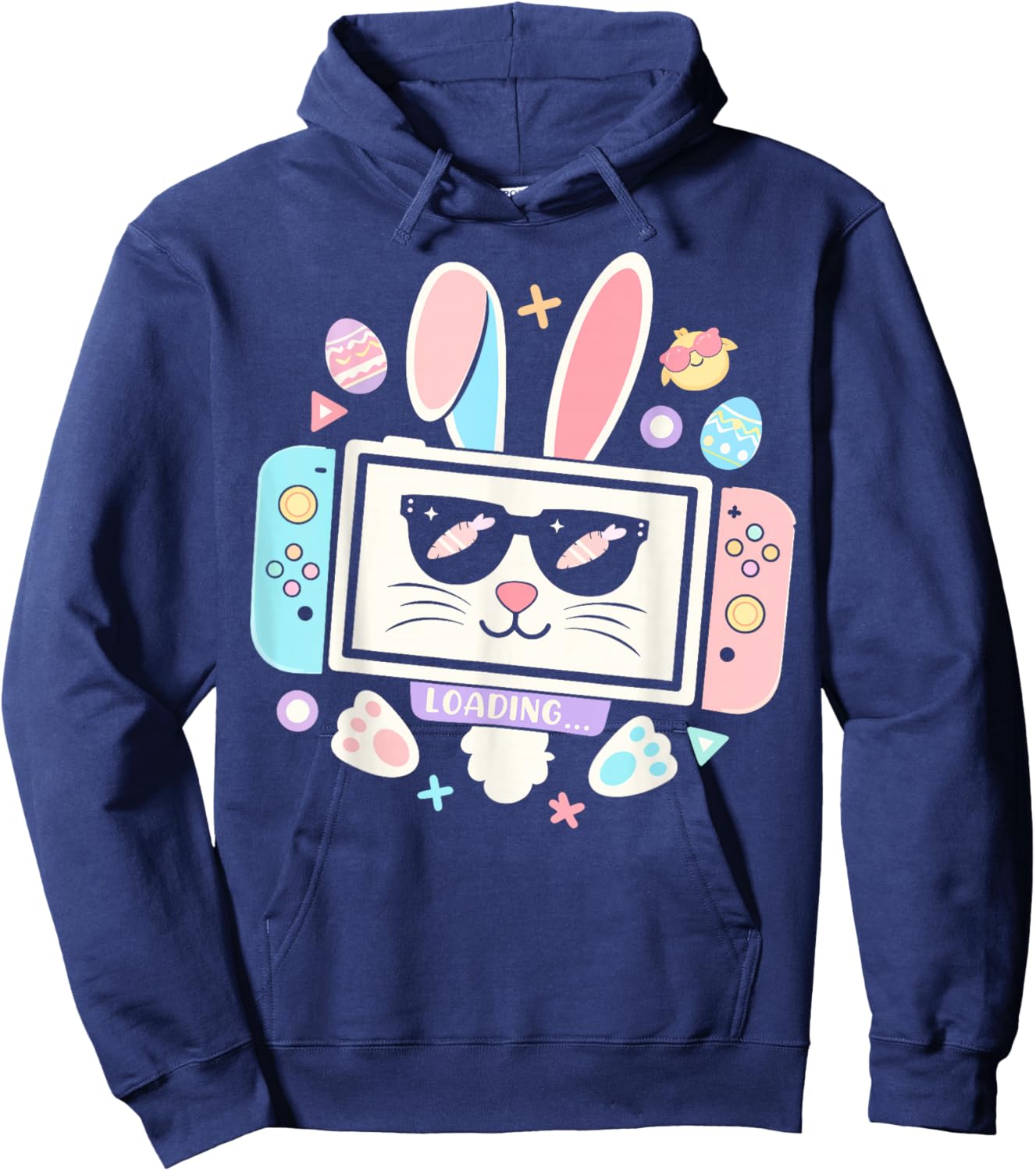 Easter Video Game Bunny Eggs for Gamer Boys Men Teen Kids Hoodie - Hoodie | Navy