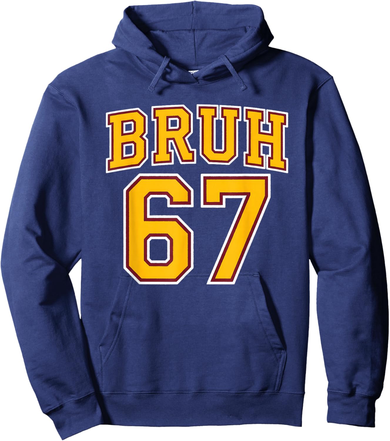 Funny Bruh Six Seven for 67 Meme Lover at Boys and Girls Hoodie - Hoodie | Navy