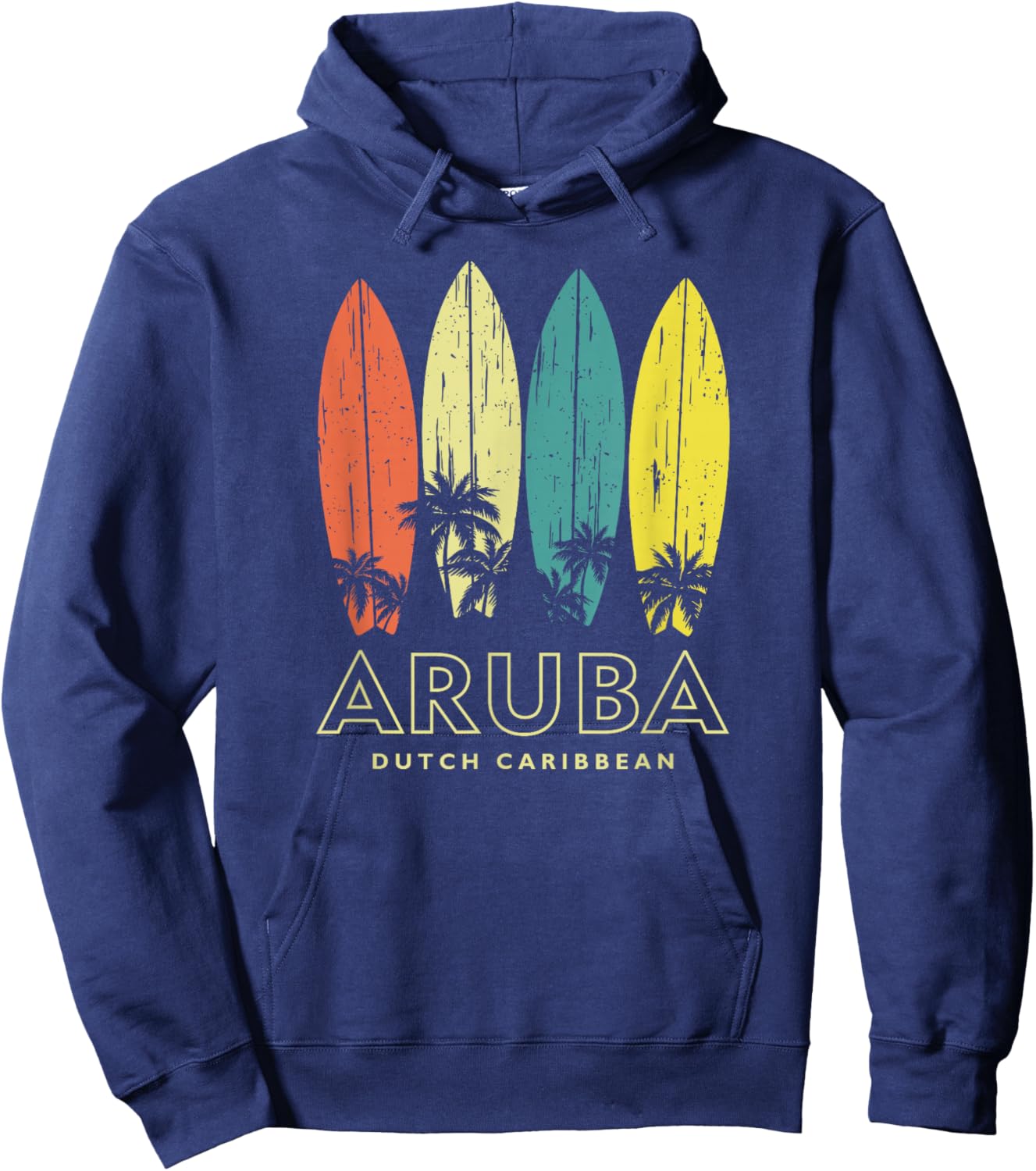 Vintage Aruba Surfboards Girls Boys Souvenir Hoodie - Hoodie | Navy