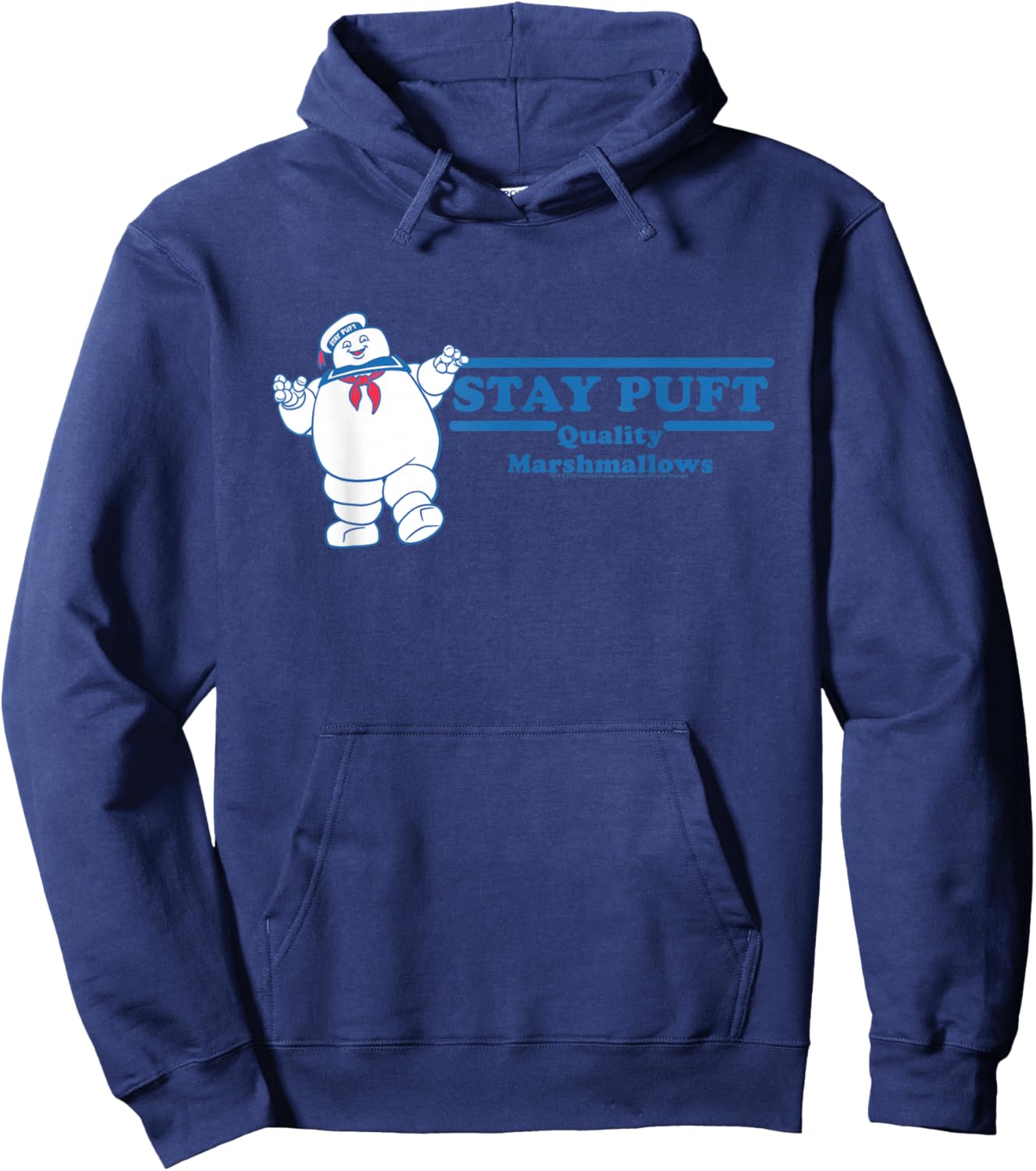 Ghostbusters Stay Puft Marshmallow Ad Funny 80's Movie Hoodie - Hoodie | Navy