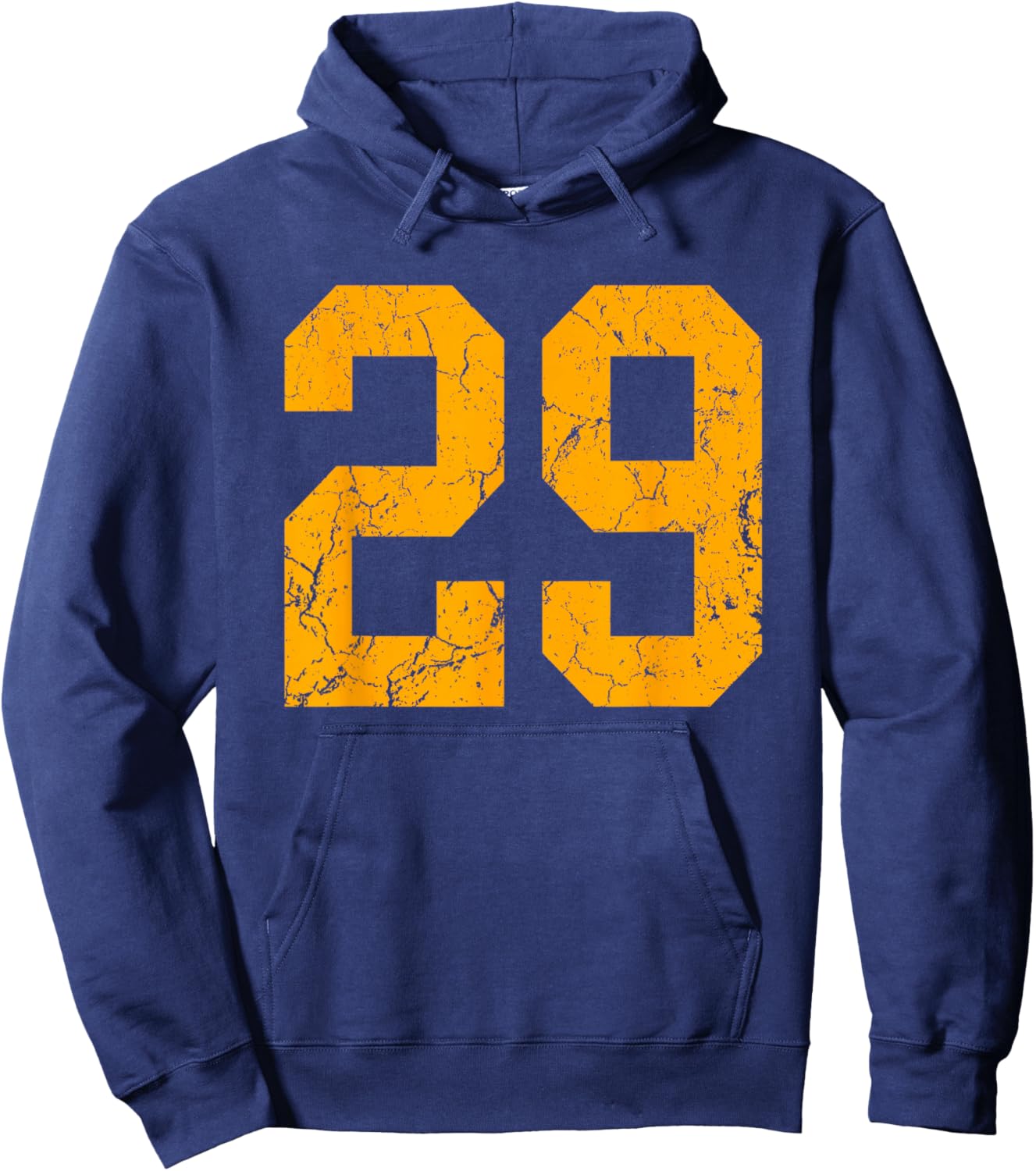 Distressed Orange Number 29 Jersey Player Uniform #29 Hoodie - Hoodie | Navy