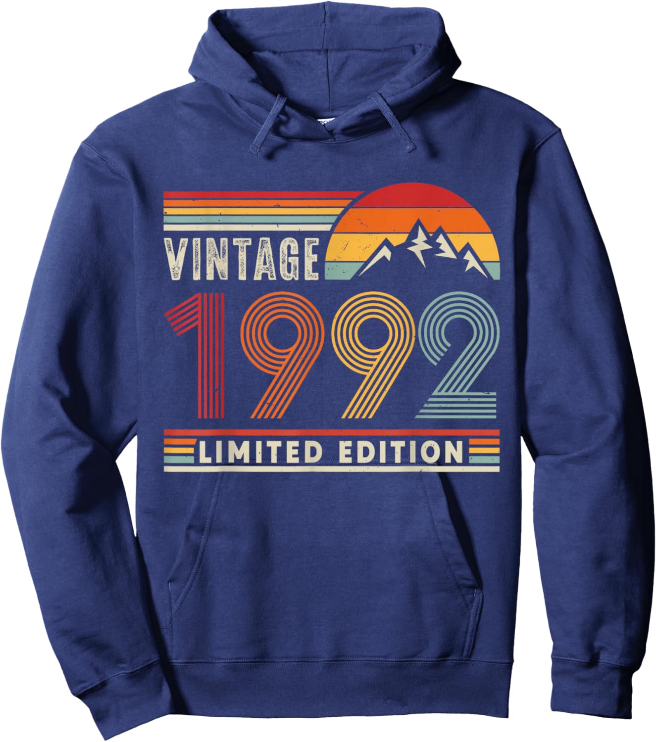 Vintage 1992 Limited Edition Retro 34th Birthday 34 Yrs Old Hoodie - Hoodie | Navy