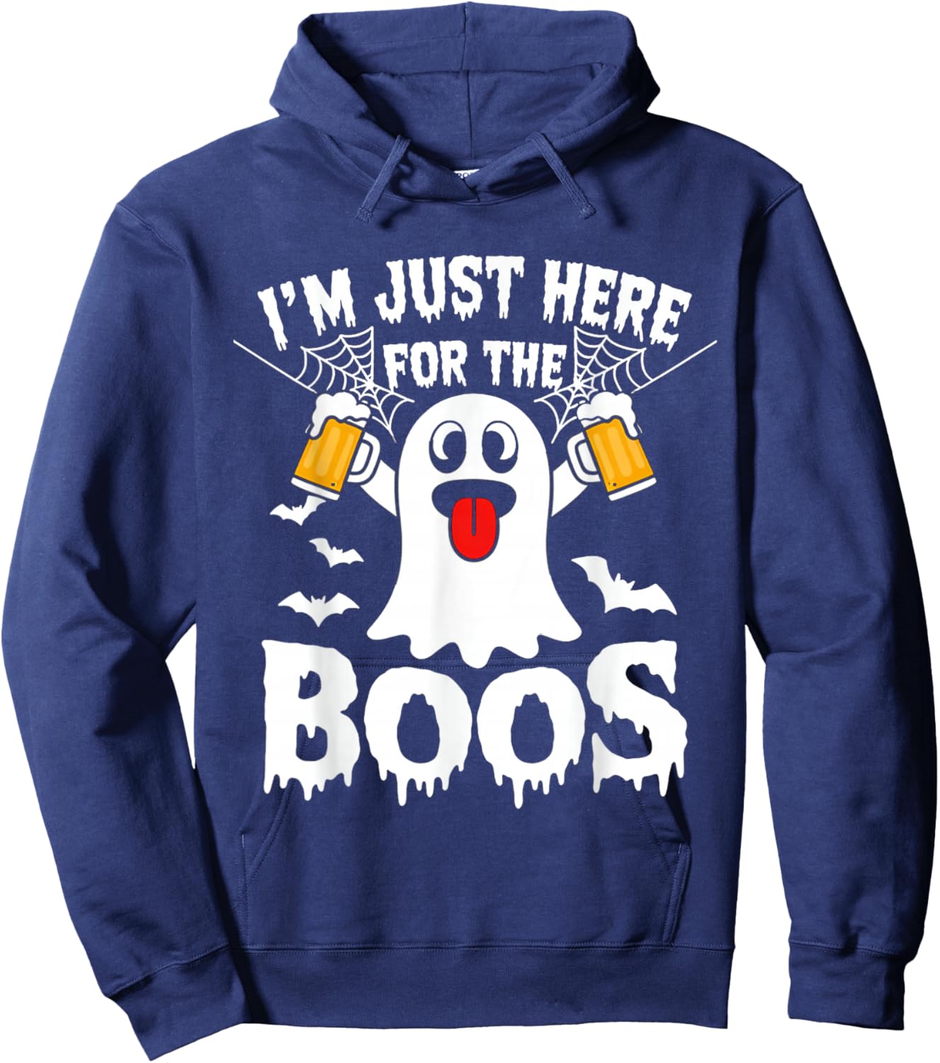 I'm Just Here for The Boos Funny Halloween Ghost Men Women Hoodie - Hoodie | Navy