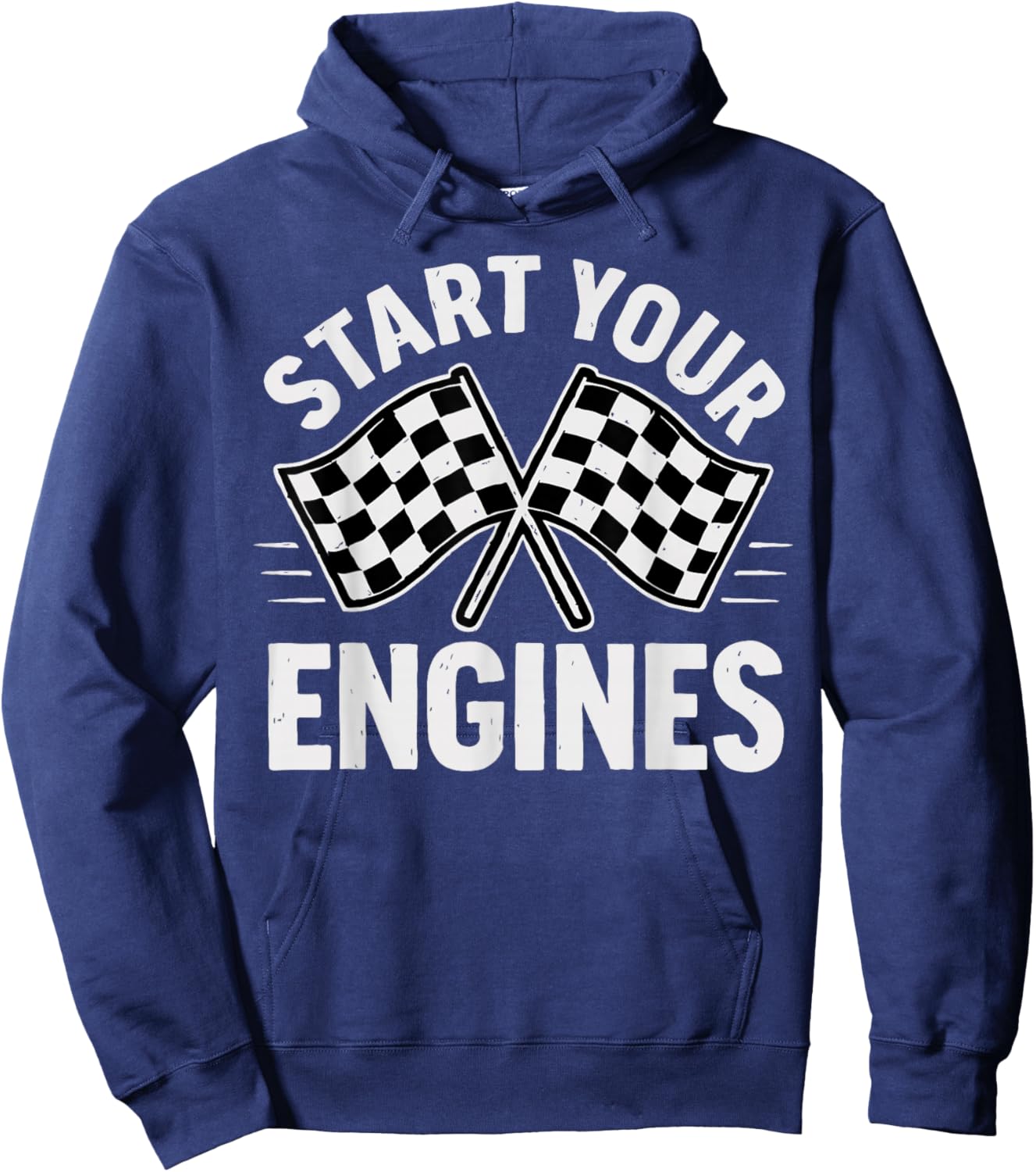 Start Your Engines Vintage Check Flag Race Car Costume Hoodie - Hoodie | Navy