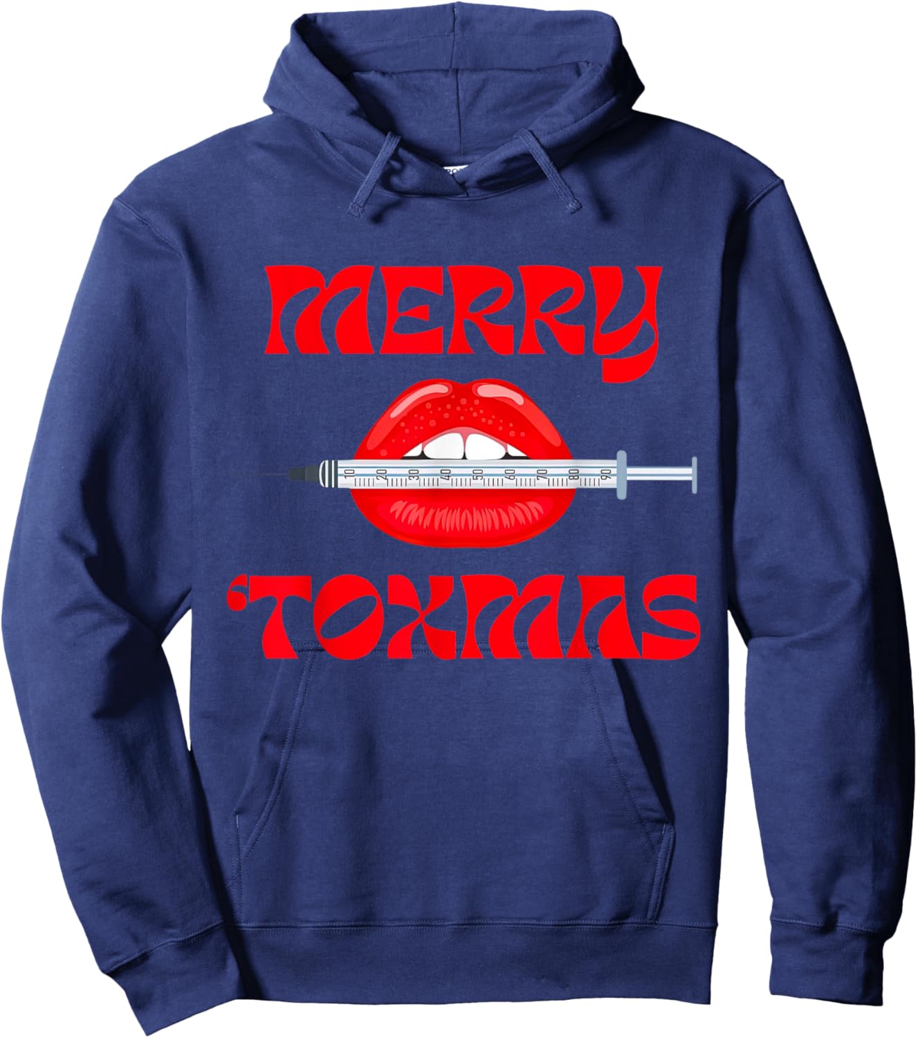 Merry Tox-Mas Christmas Botox Injector Aesthetic Nurse Spa Hoodie - Hoodie | Navy