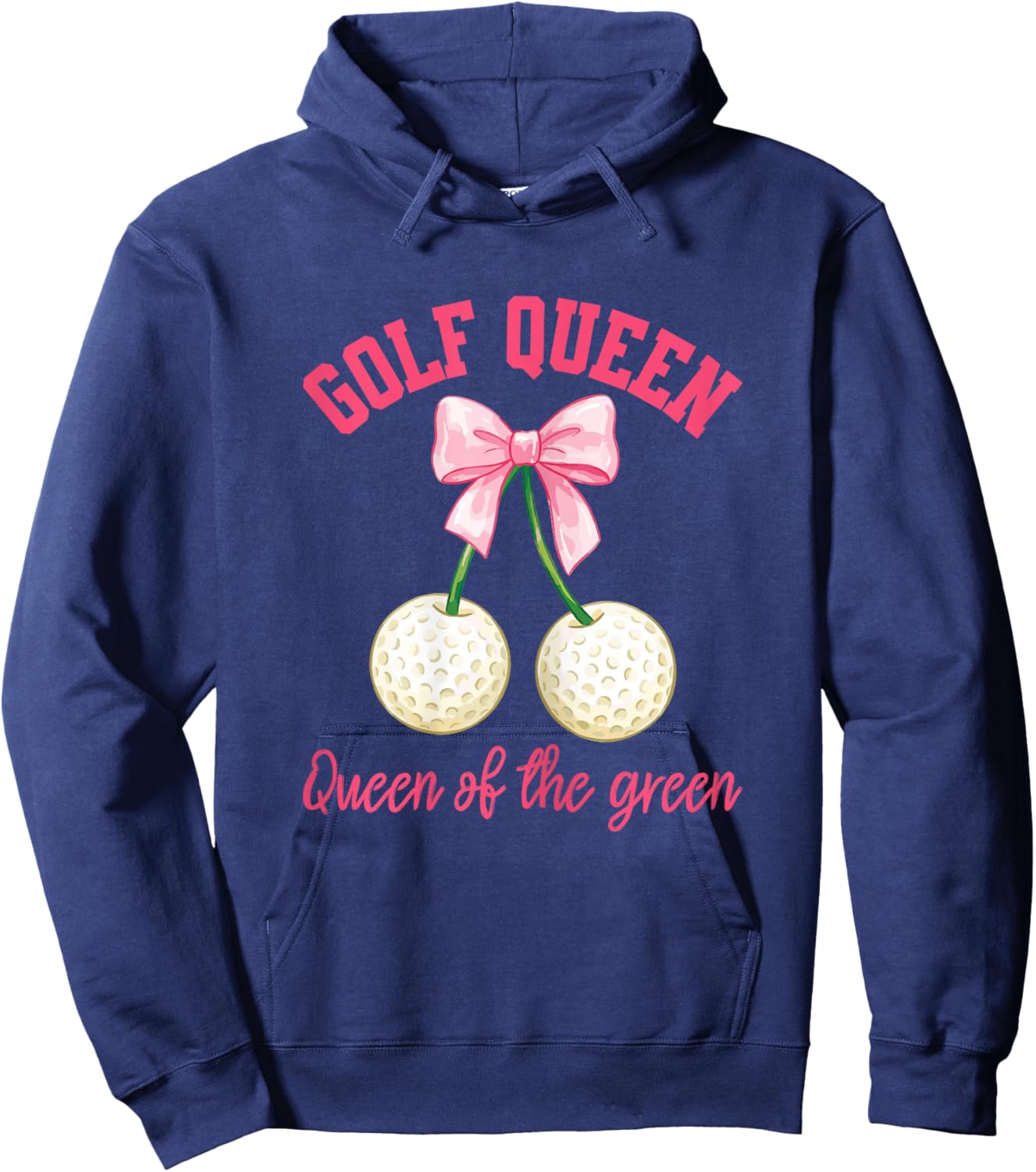 Coquette Bow Golf Queen Funny Female Golfer Women Golfing Hoodie - Hoodie | Navy