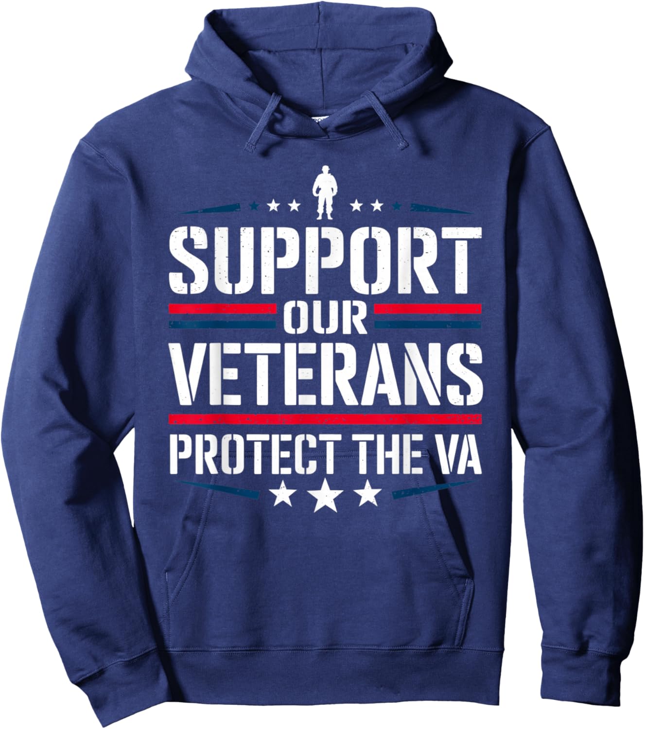 Support Our Veterans and Protest The VA Protest Military Hoodie - Hoodie | Navy