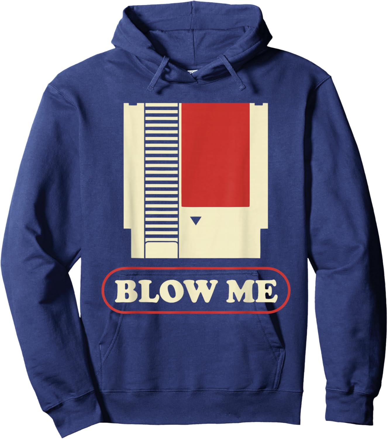 Blow Me Retro Cartridge Funny Gaming Hoodie - Hoodie | Navy