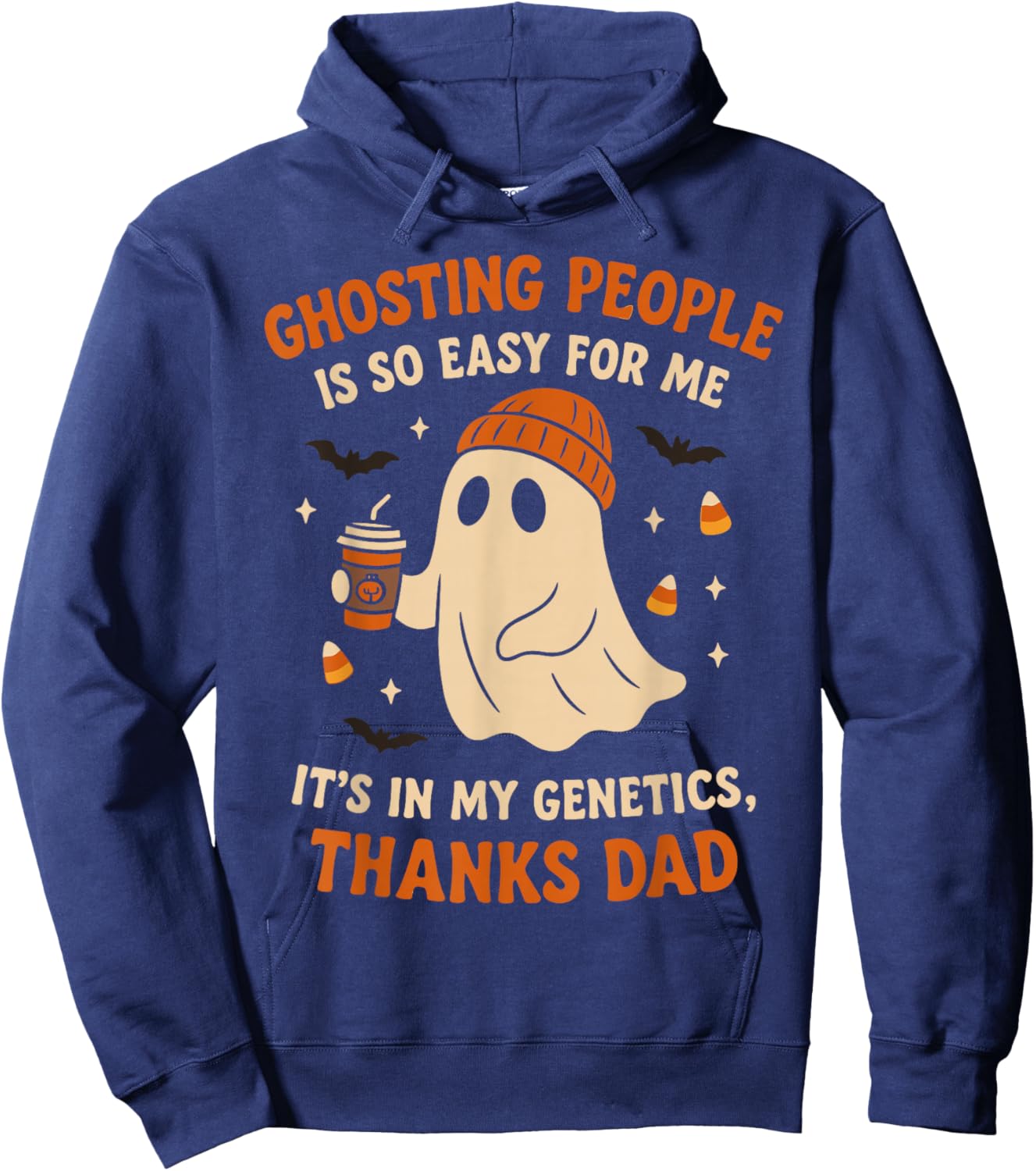 Ghosting People Funny Spooky Halloween Ghost Hoodie - Hoodie | Navy