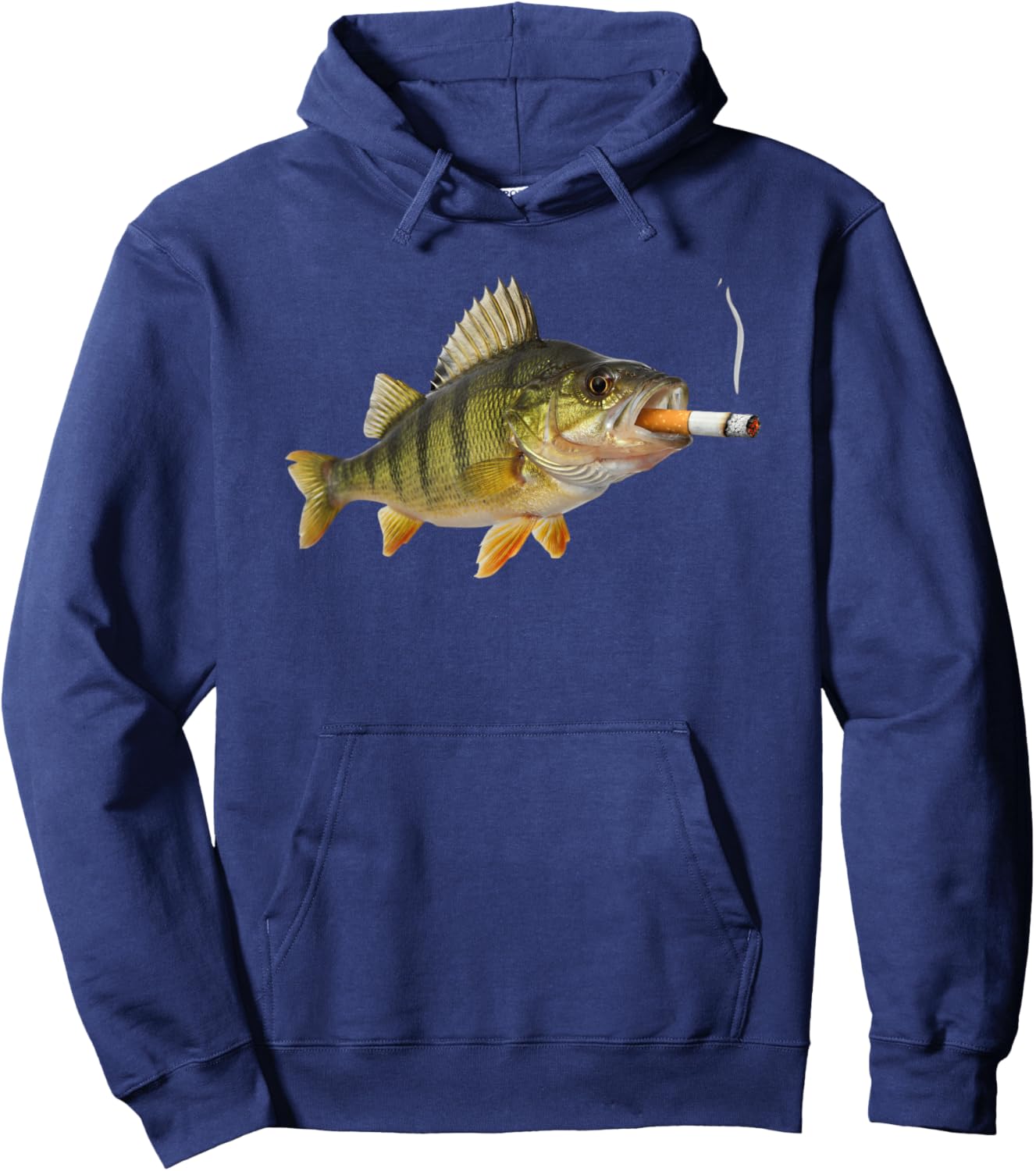 Fish Meme Gen Z Brainrot Sarcasm Fish Smoking Cigarette Hoodie - Hoodie | Navy