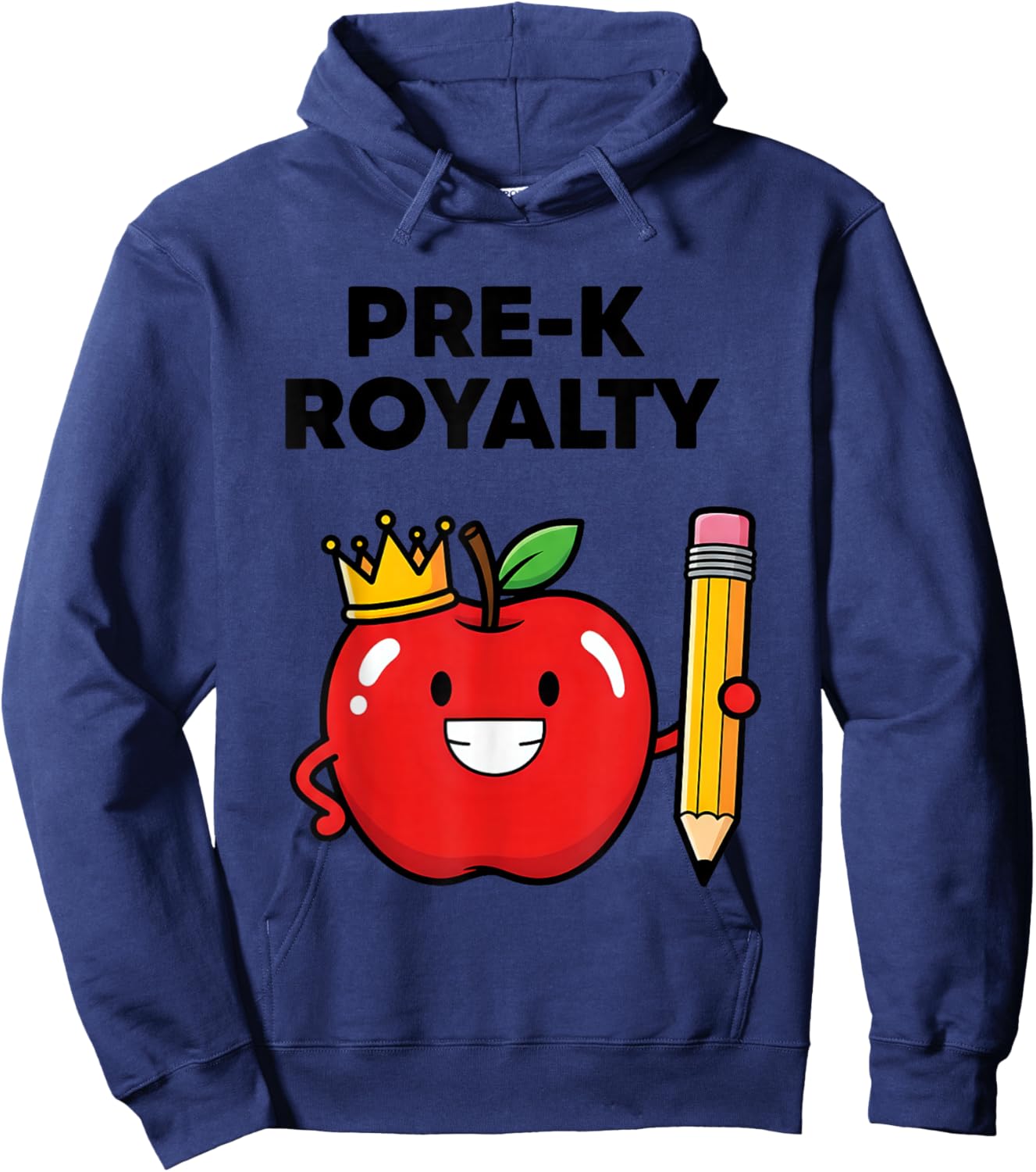 Pre K Royalty Cute Apple Preschool Teacher Hoodie - Hoodie | Navy