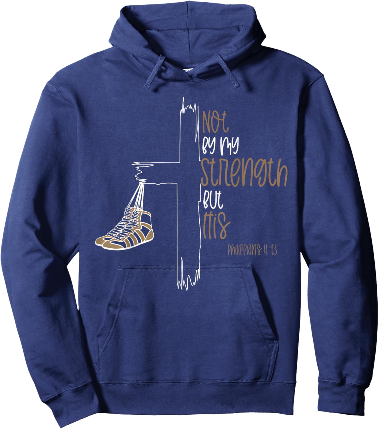 Not by My Strength But His Philippians 4:13, Wrestling Dad Hoodie - Hoodie | Navy