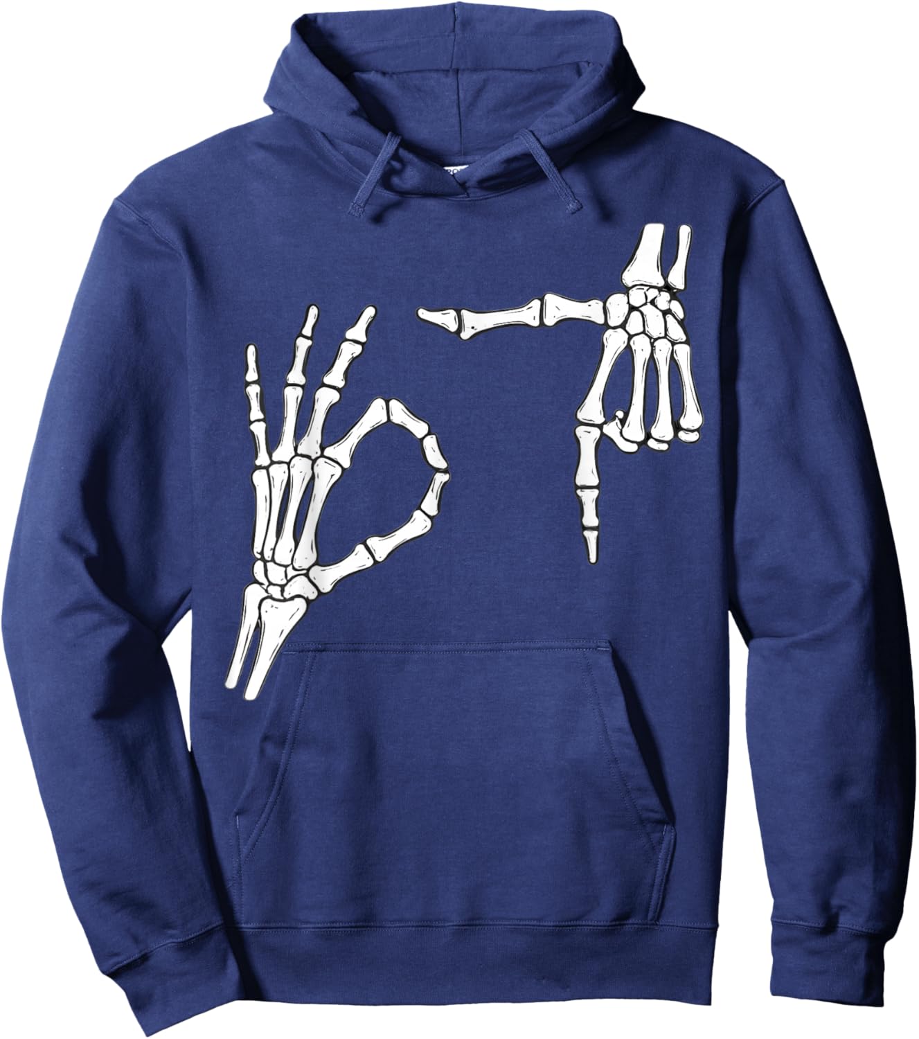 Funny Six Seven 6 7 Meme 67 Skeleton Hand Halloween Costume Hoodie - Hoodie | Navy