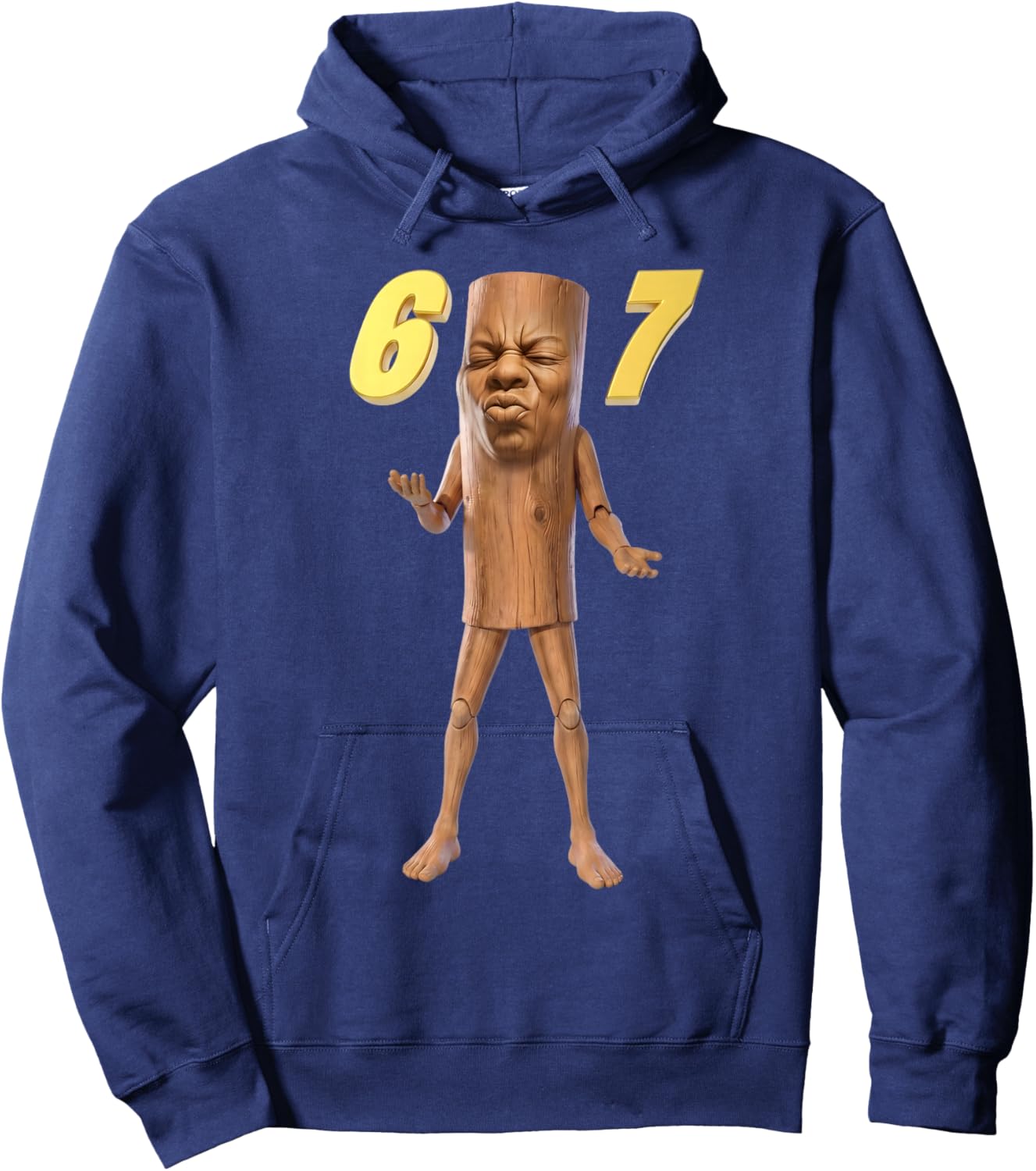 Funny Tung Tung Tung 67 Meme Triple T Speed Face Brainrot Hoodie - Hoodie | Navy