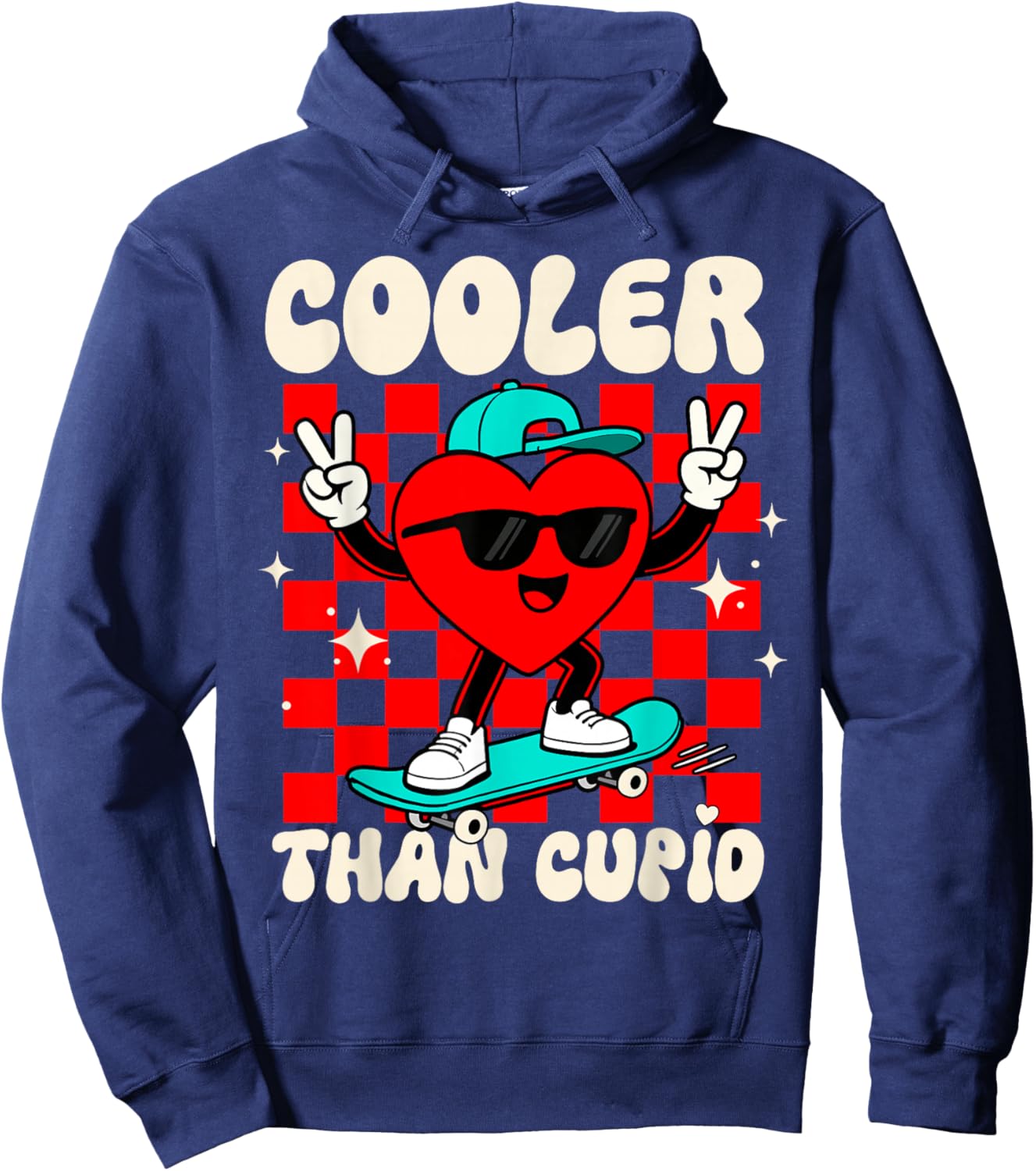 Cooler Than Cupid Valentines Day for Teens Kids Boys Girls Hoodie - Hoodie | Navy