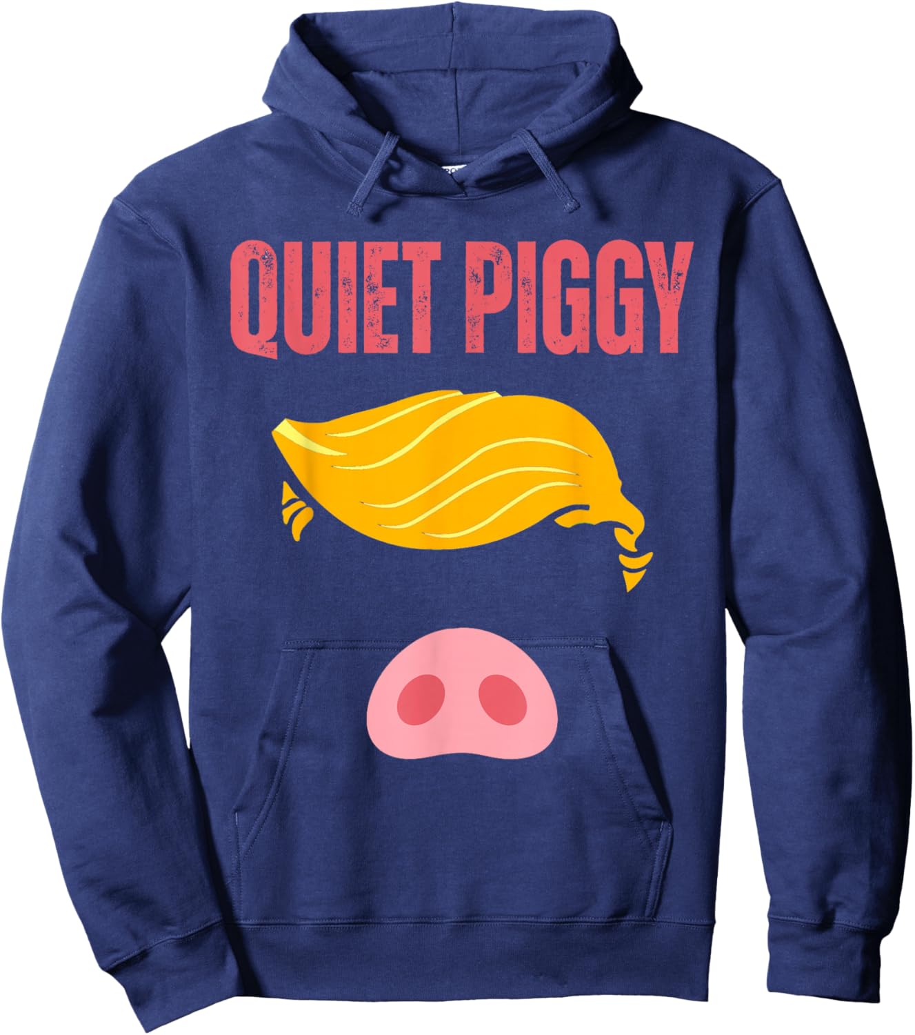 Quiet Piggy Funny Quiet Piggy Design Woman Hoodie - Hoodie | Navy