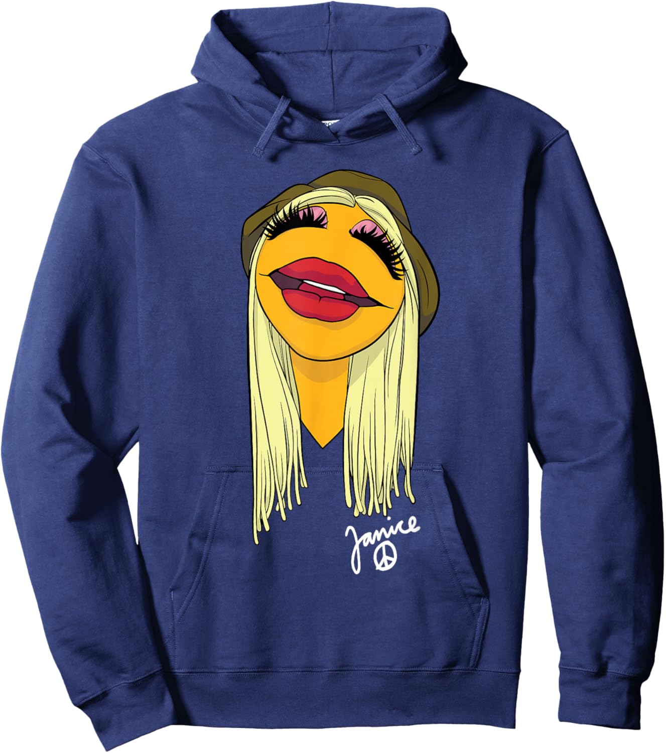 Disney The Muppets Janice Electric Mayhem Band Big Face Hoodie - Hoodie | Navy