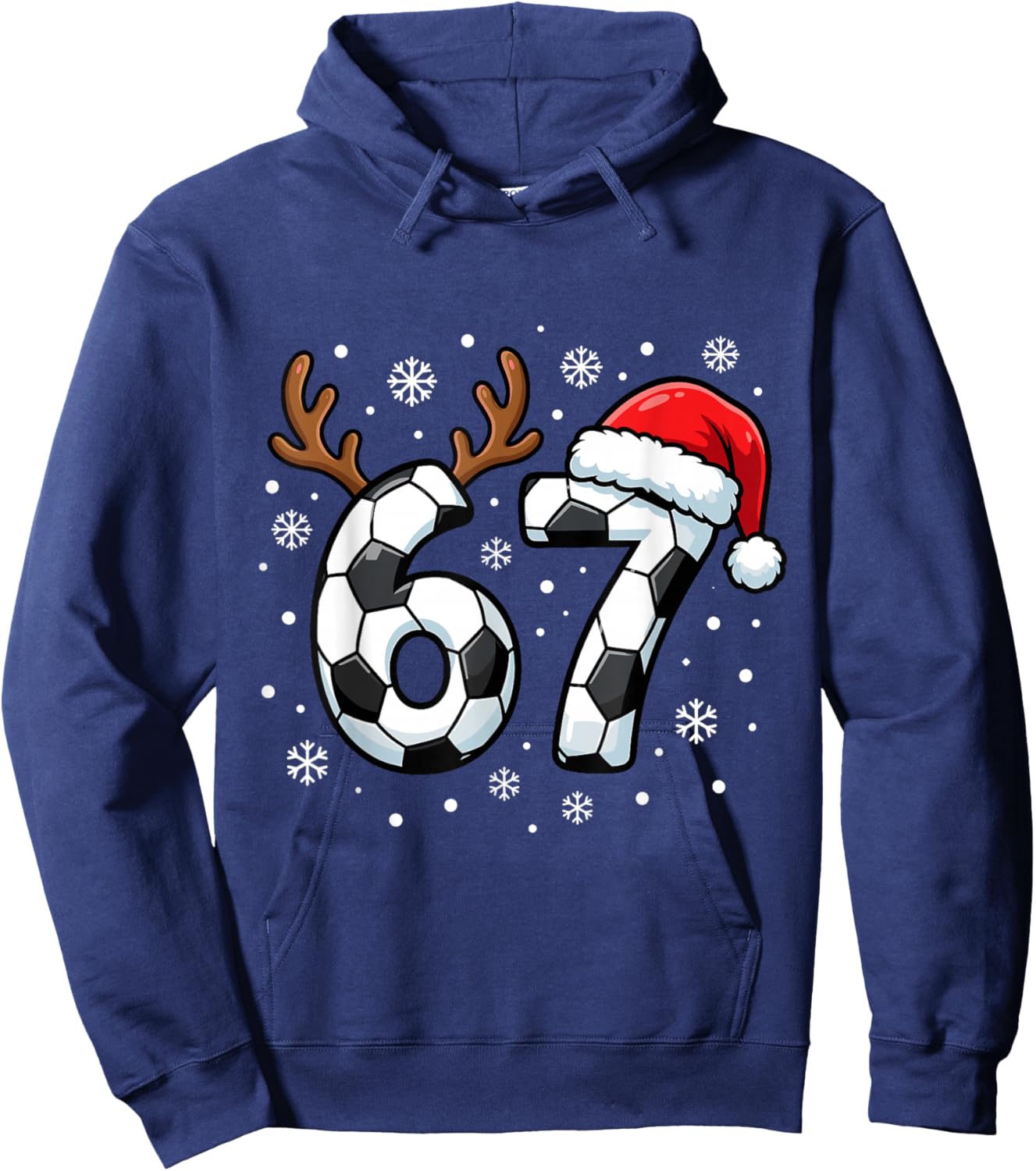 Football Soccer Christmas Six Seven Alpha Generation Meme 67 Hoodie - Hoodie | Navy