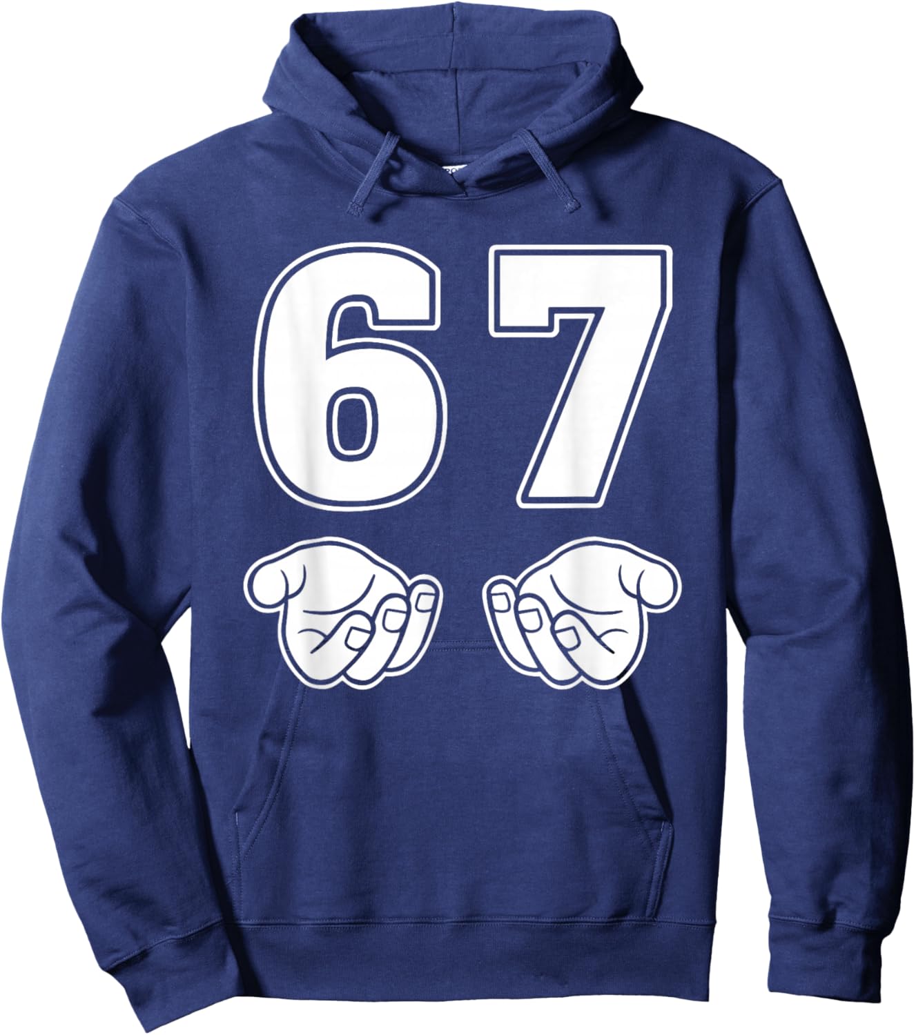 67 Meme Funny Six Seven Retro 6-7 Gen Sigma Aura Slang Hoodie - Hoodie | Navy