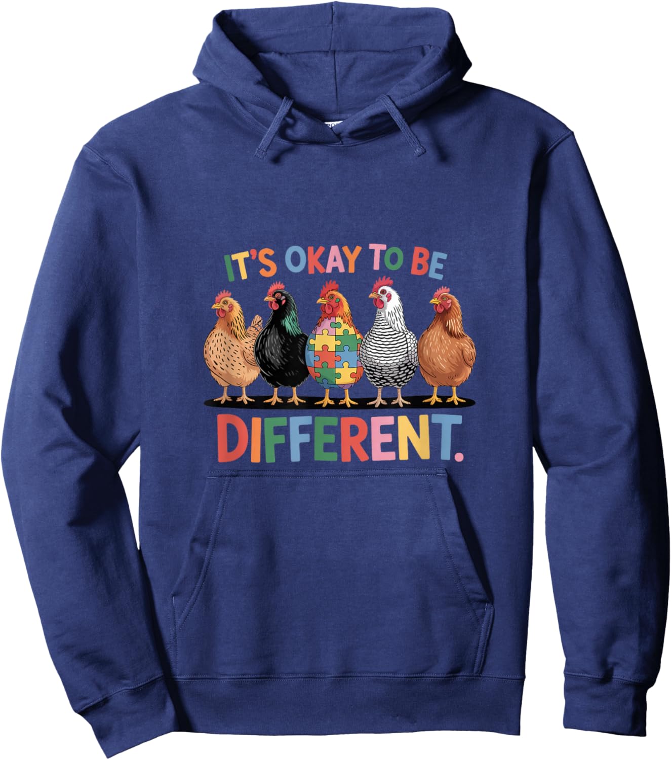 It's Okay to Be Different Autism Awareness Chicken Hoodie - Hoodie | Navy