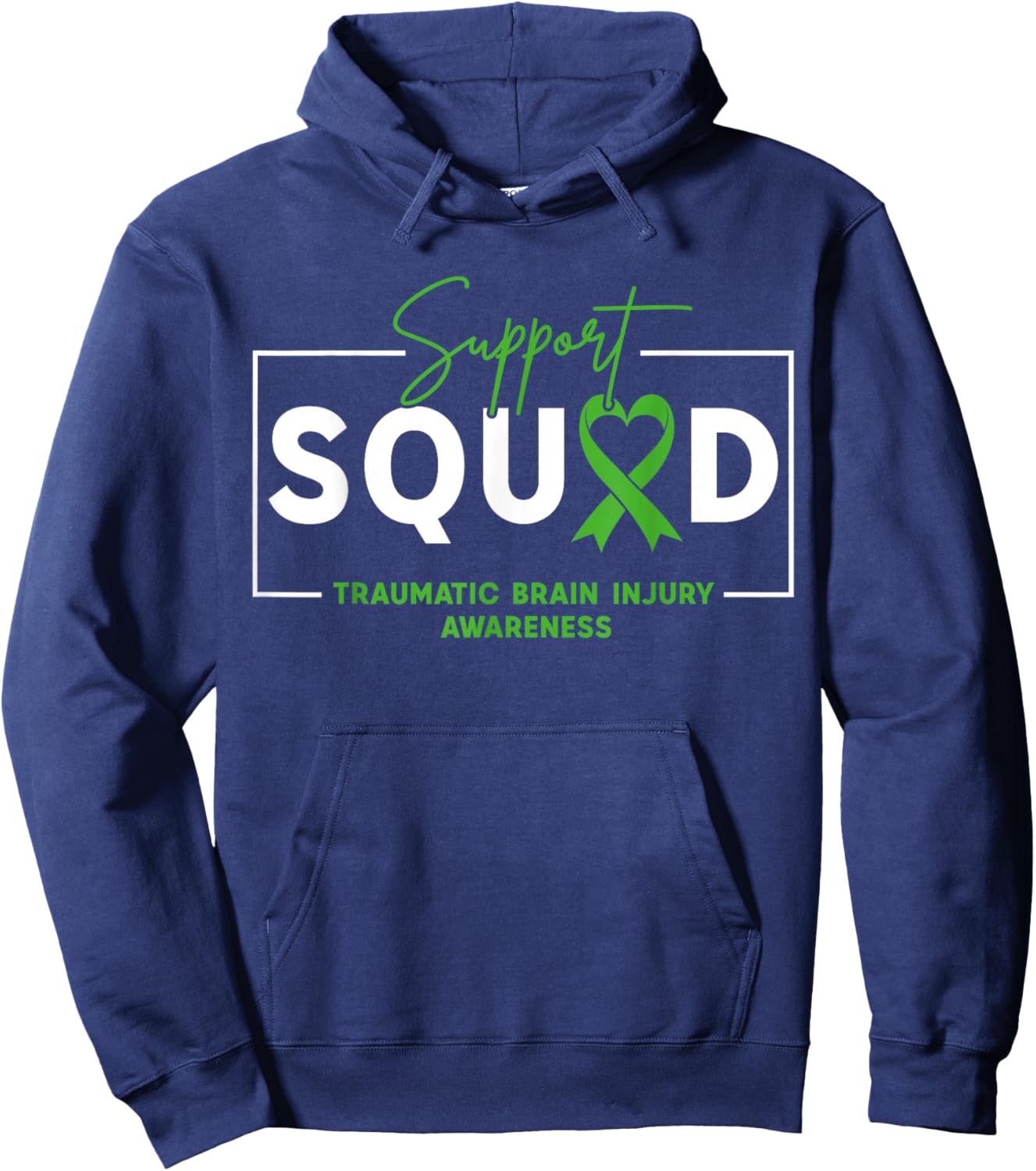 Support Squad TBI Traumatic Brain Injury Awareness Month Hoodie - Hoodie | Navy