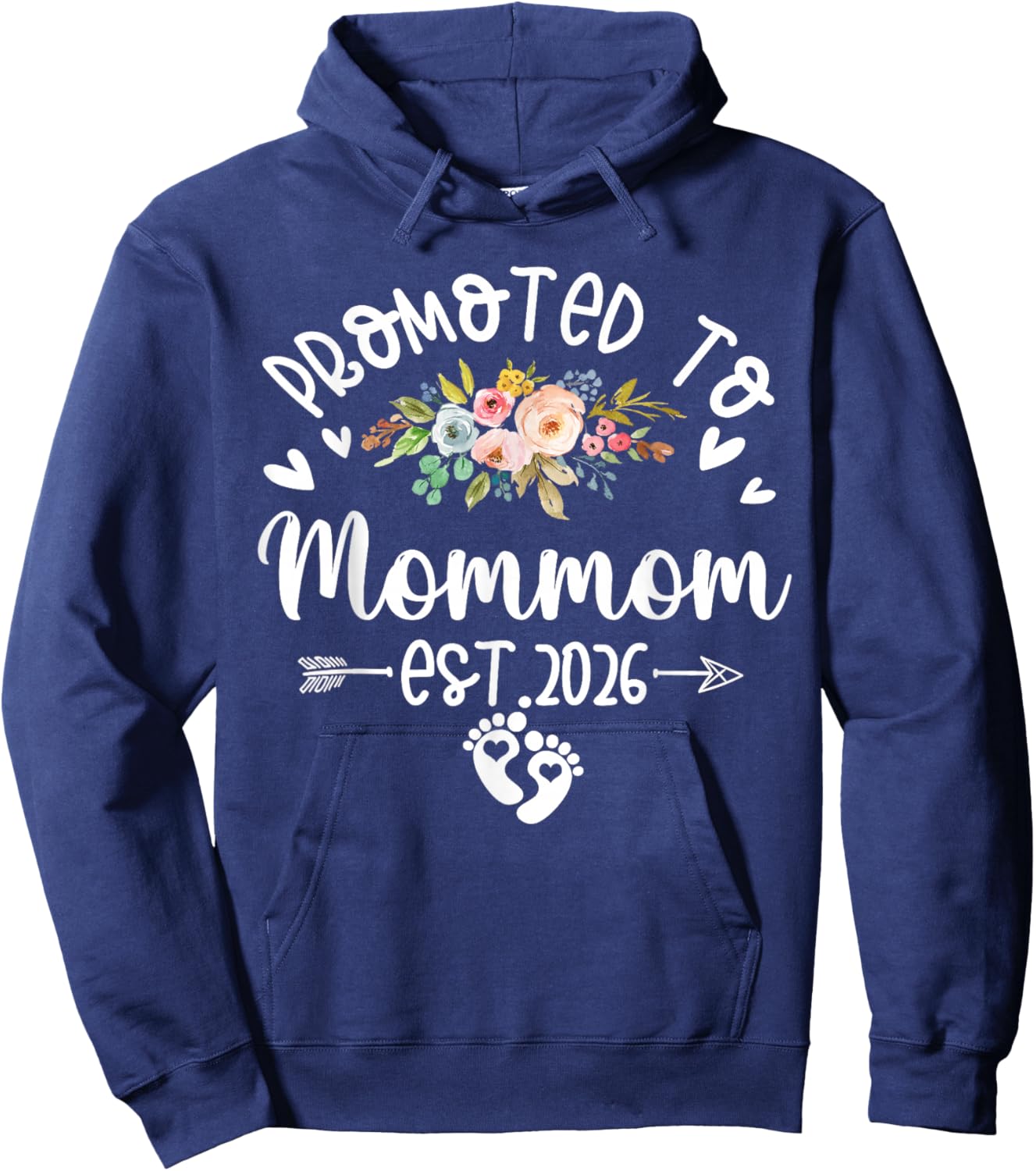 Promoted to Mommom Est 2026 First Time Mommom Hoodie - Hoodie | Navy